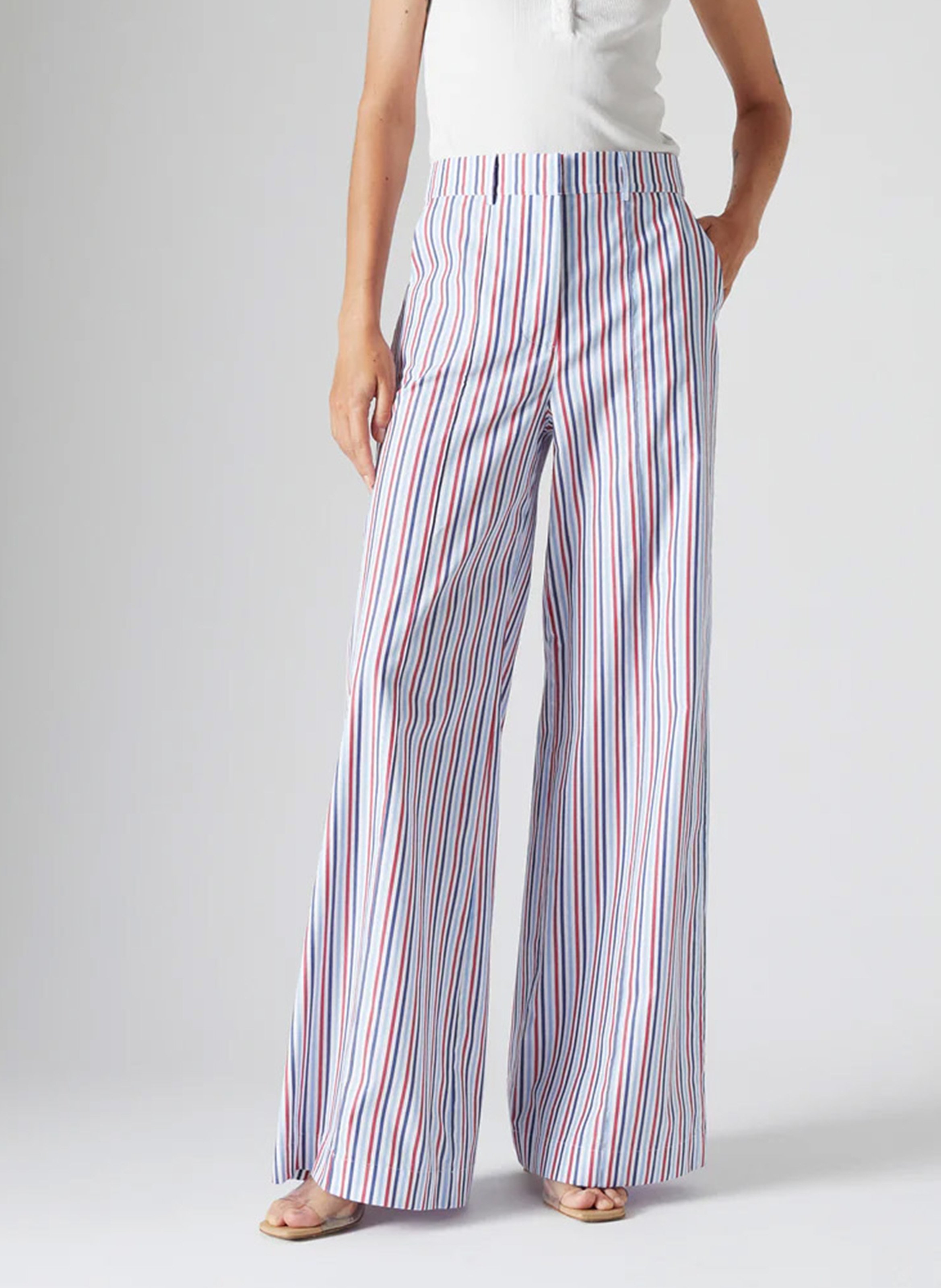 High-waisted wide-leg striped pants THE LABEL EDITION