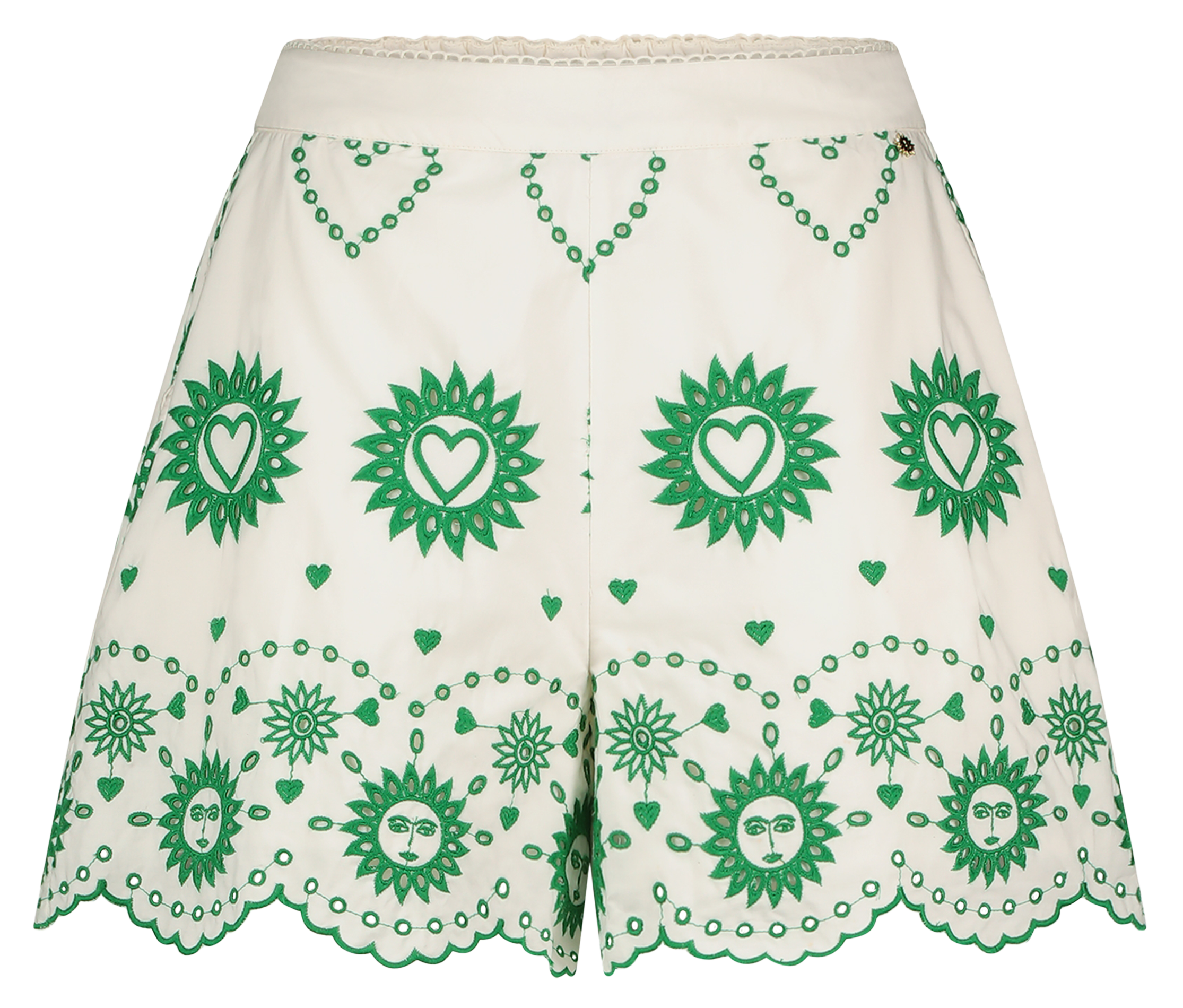 Embroidered organic cotton shorts FABIENNE CHAPOT White