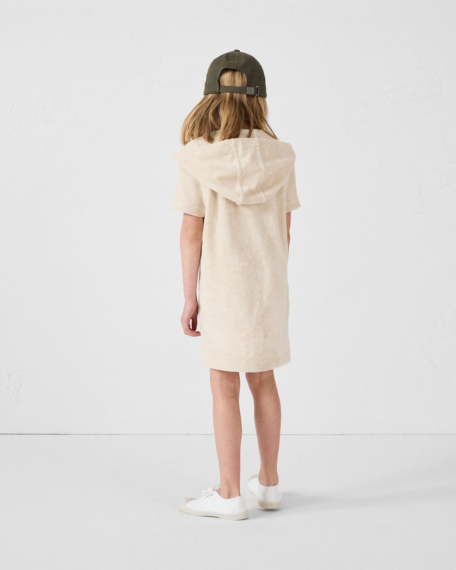 Kids' hooded terry cloth robe - flamingo JOTT White