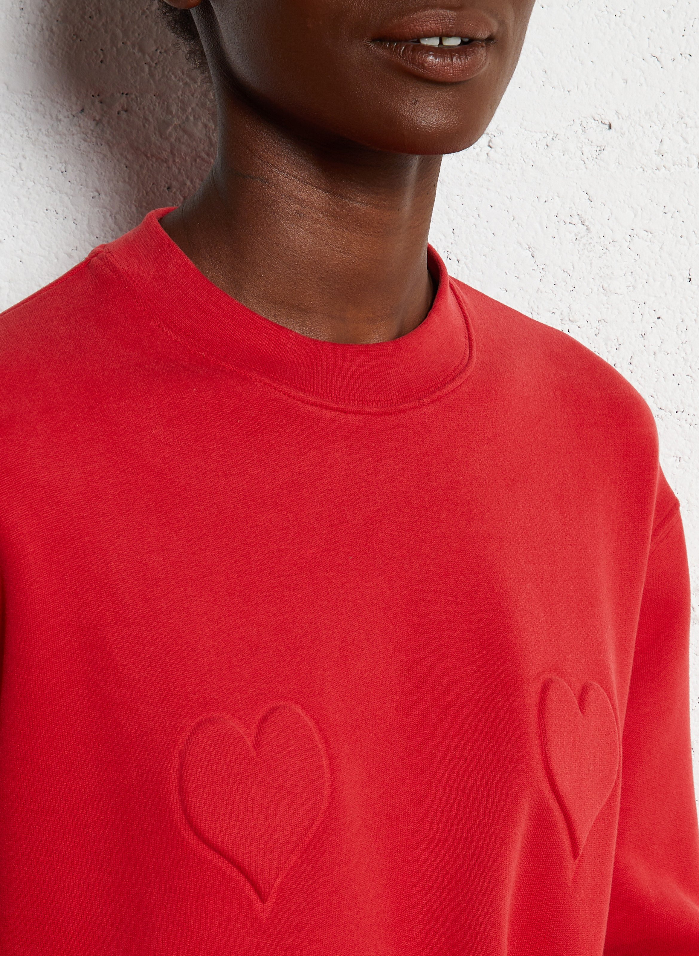 Sweat col rond en coton ELISE CHALMIN Rouge