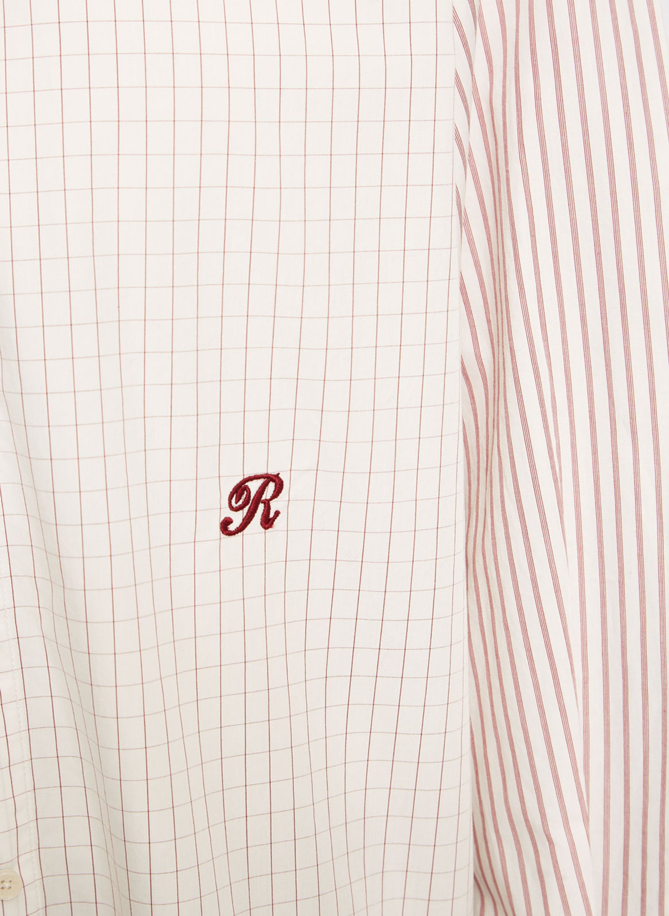 Chemise col classique rayée en coton ROSEANNA Rouge