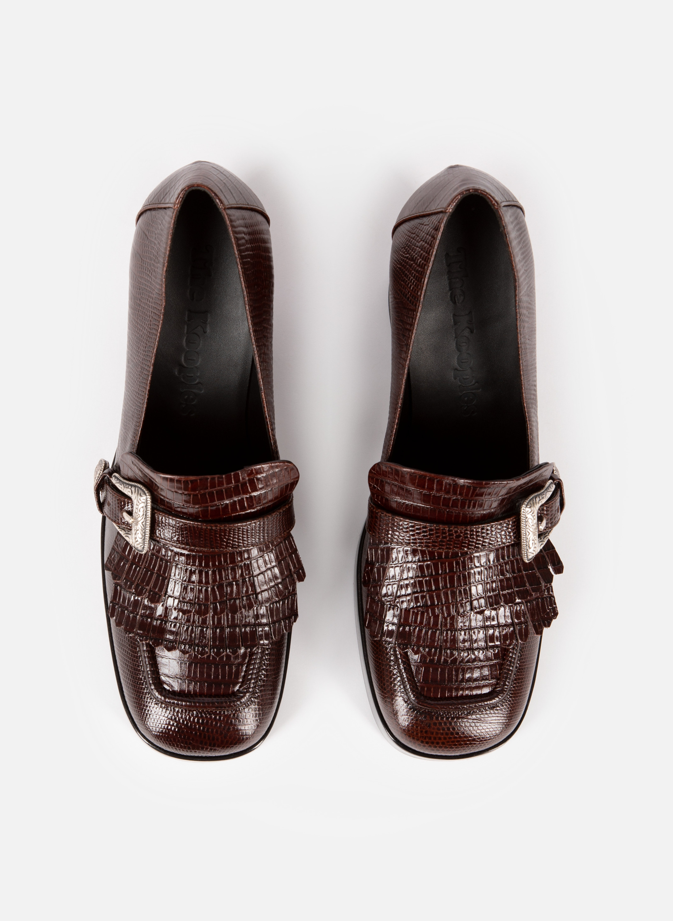 Mocassins à talons en cuir THE KOOPLES Marron