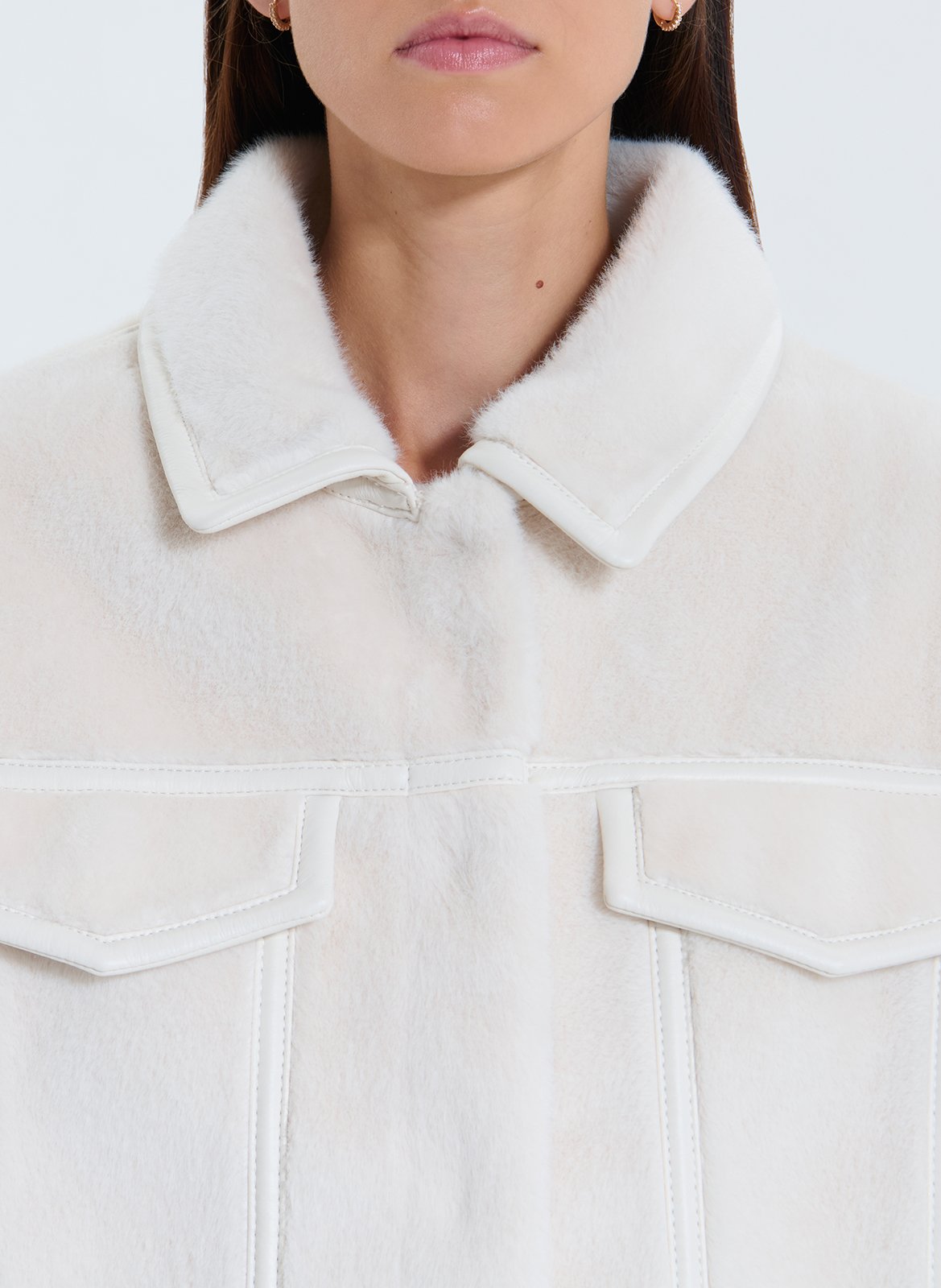 Short reversible oversized jacket ZAPA White