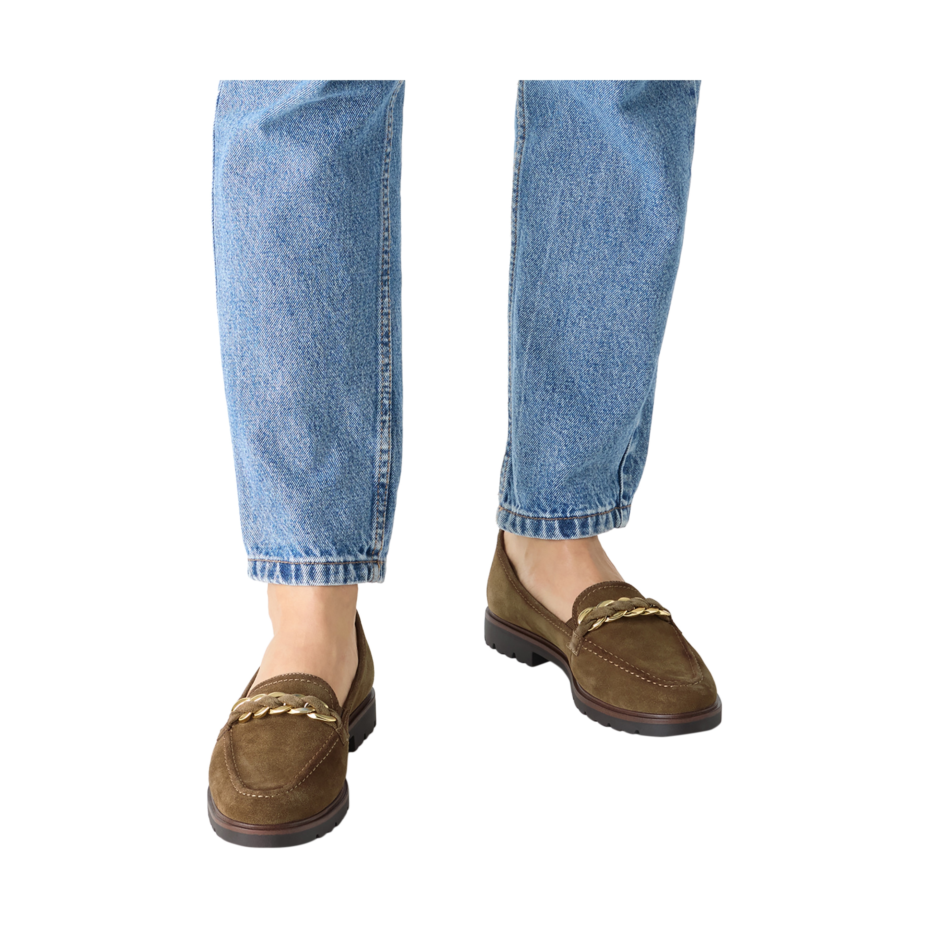 Leather moccasins TAMARIS Brown