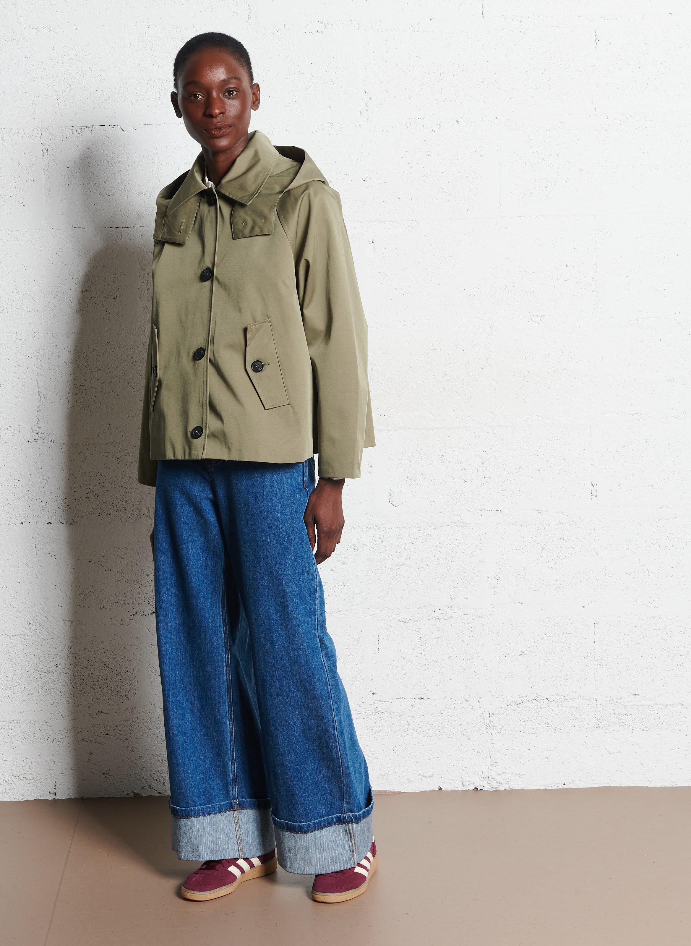 Parka courte trapèze unie LA PETITE ETOILE Kaki