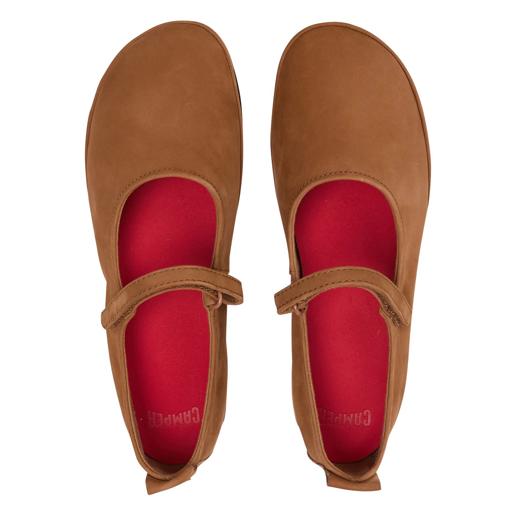 Ballerines à bride scratch en cuir CAMPER Marron