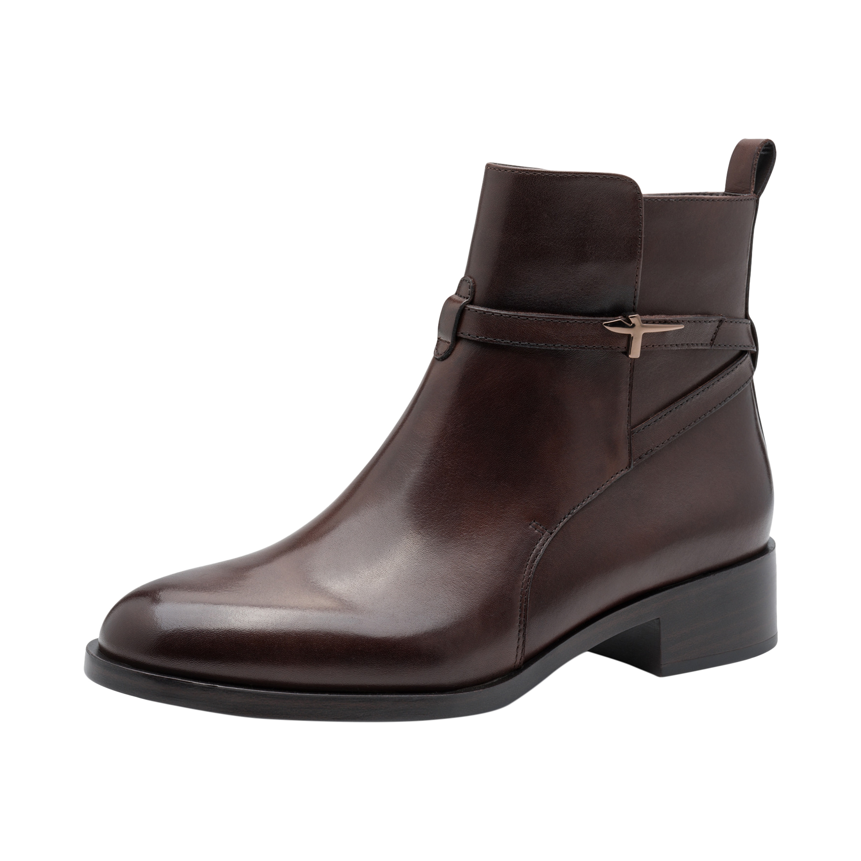 Leather ankle boots TAMARIS Brown