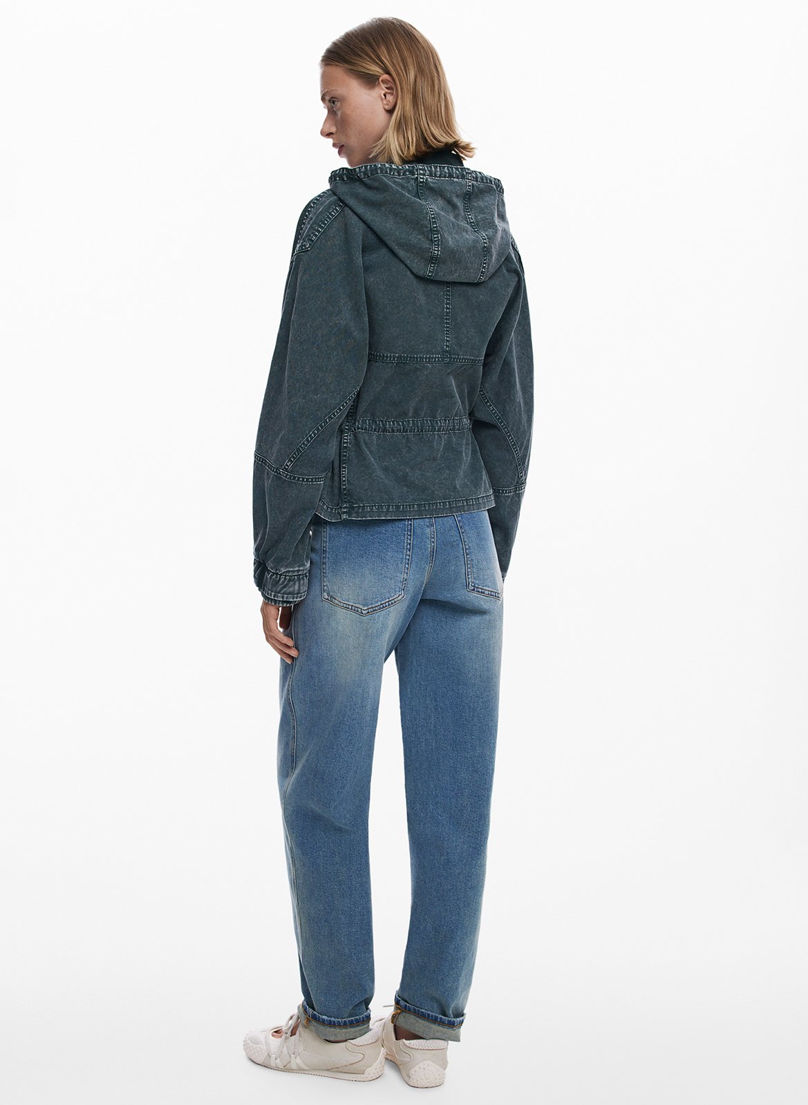 Veste style parka unie à capuche DESIGUAL Vert