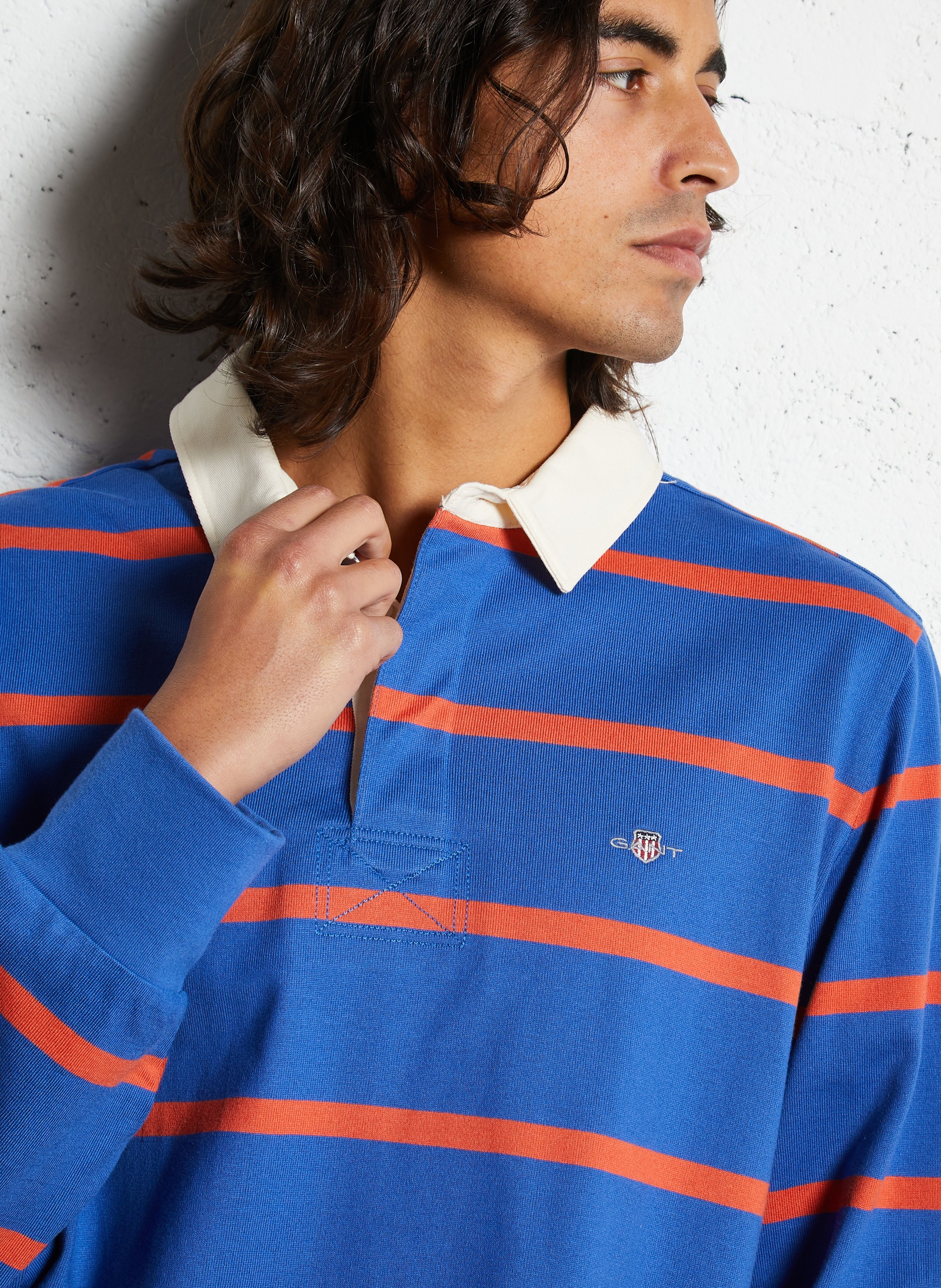 Polo droit en coton GANT Bleu