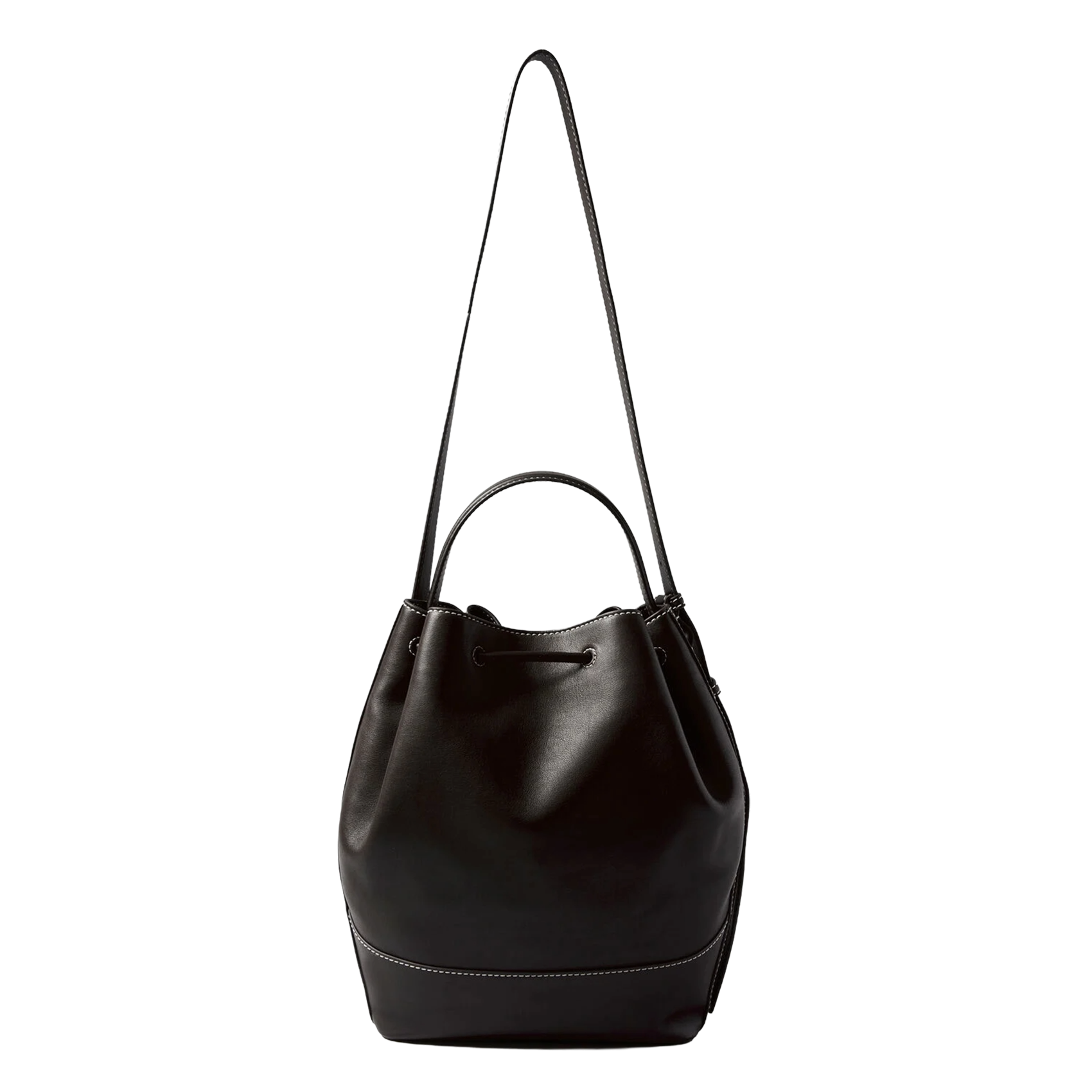 Sac sceau bandoulière en cuir CLAUDIE PIERLOT Noir