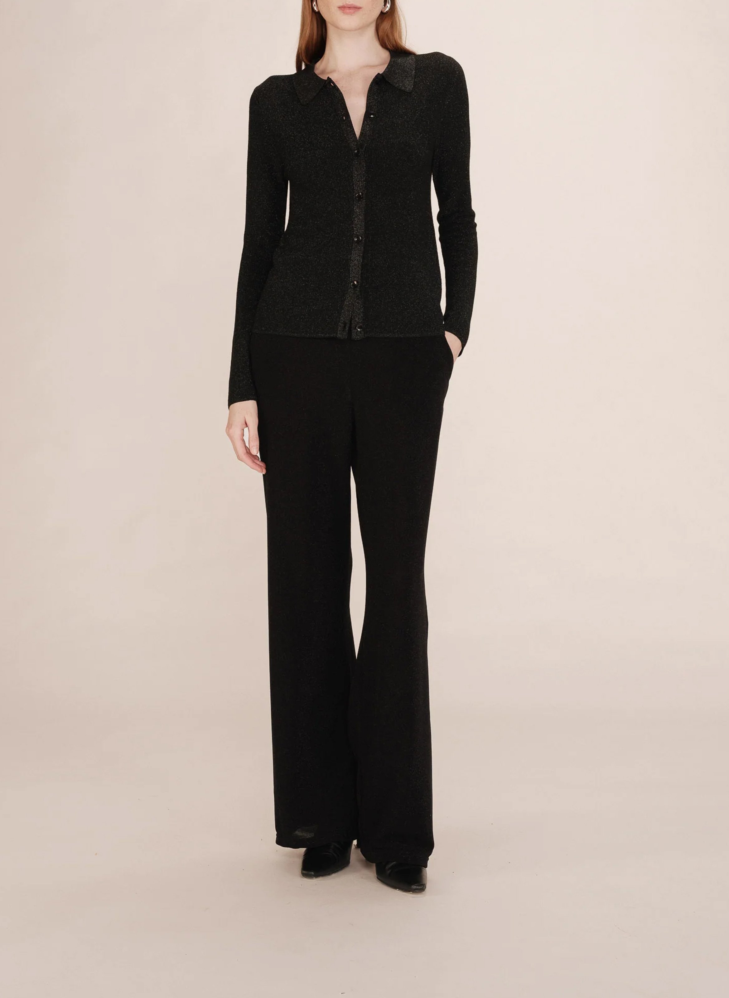 Cardigan with classic collar GRACE ET MILA Black