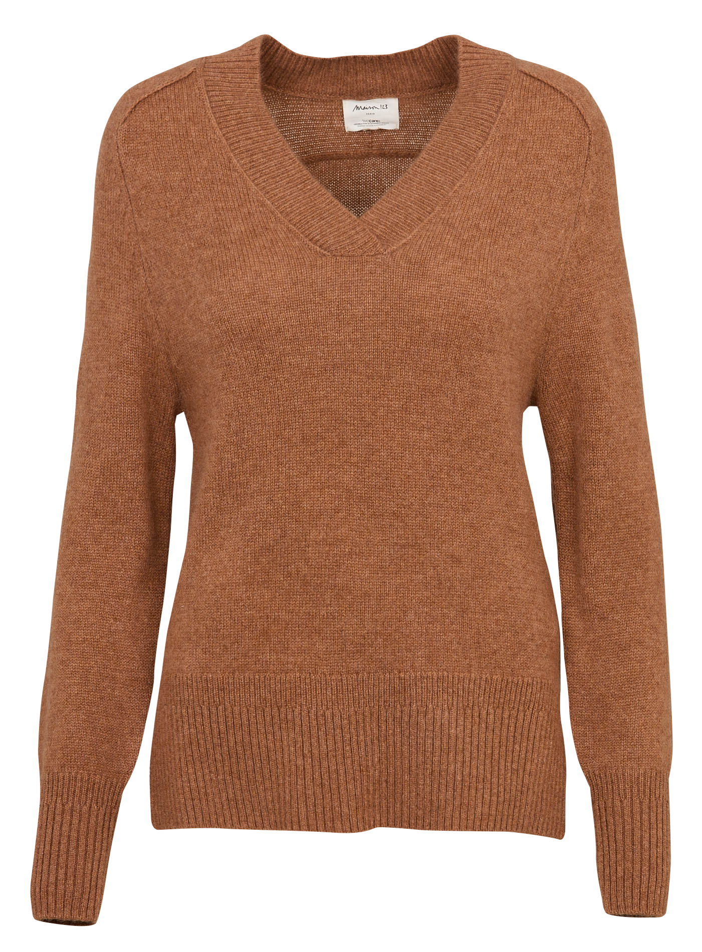 Pull col V en cachemire MAISON 123 Beige
