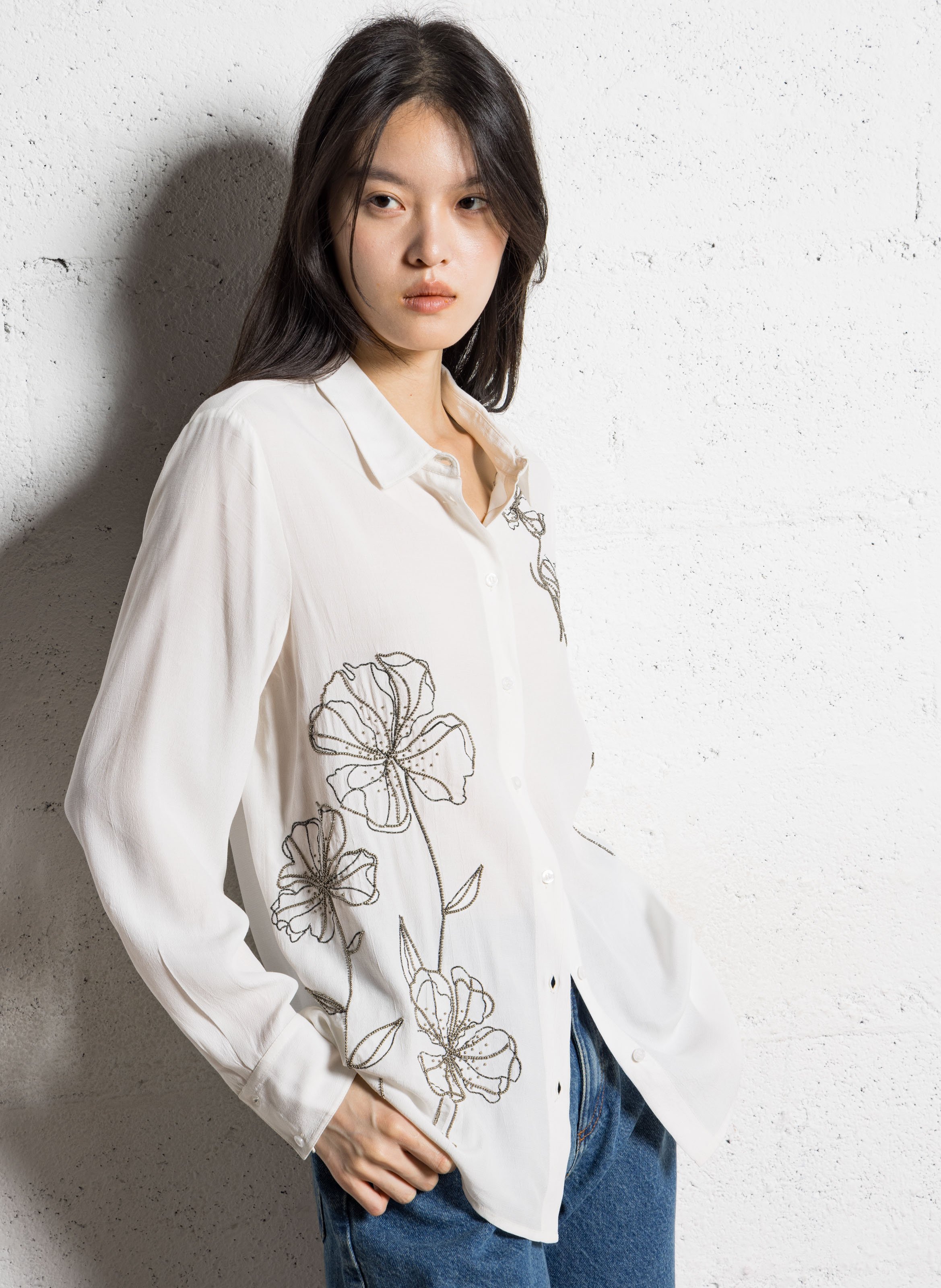 Straight shirt IKKS White