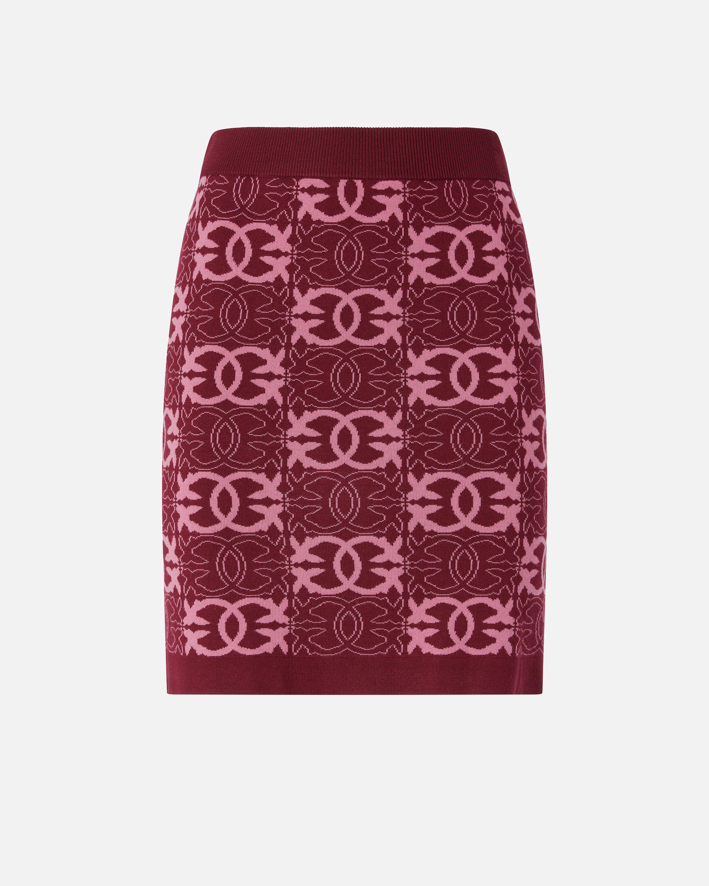 Mini skirt with love birds logo PINKO Purple