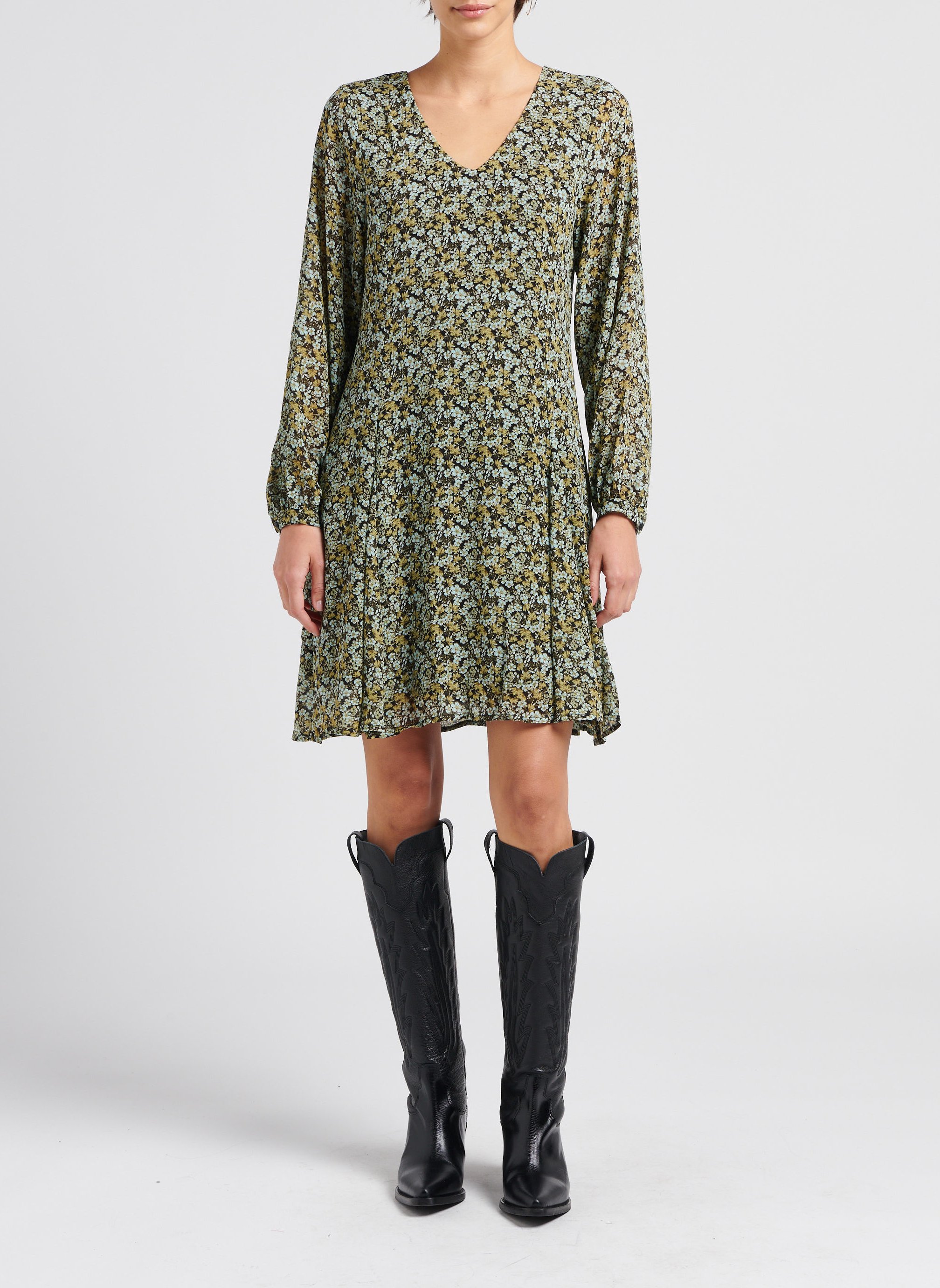 Short A-line dress MOSS COPENHAGEN Green