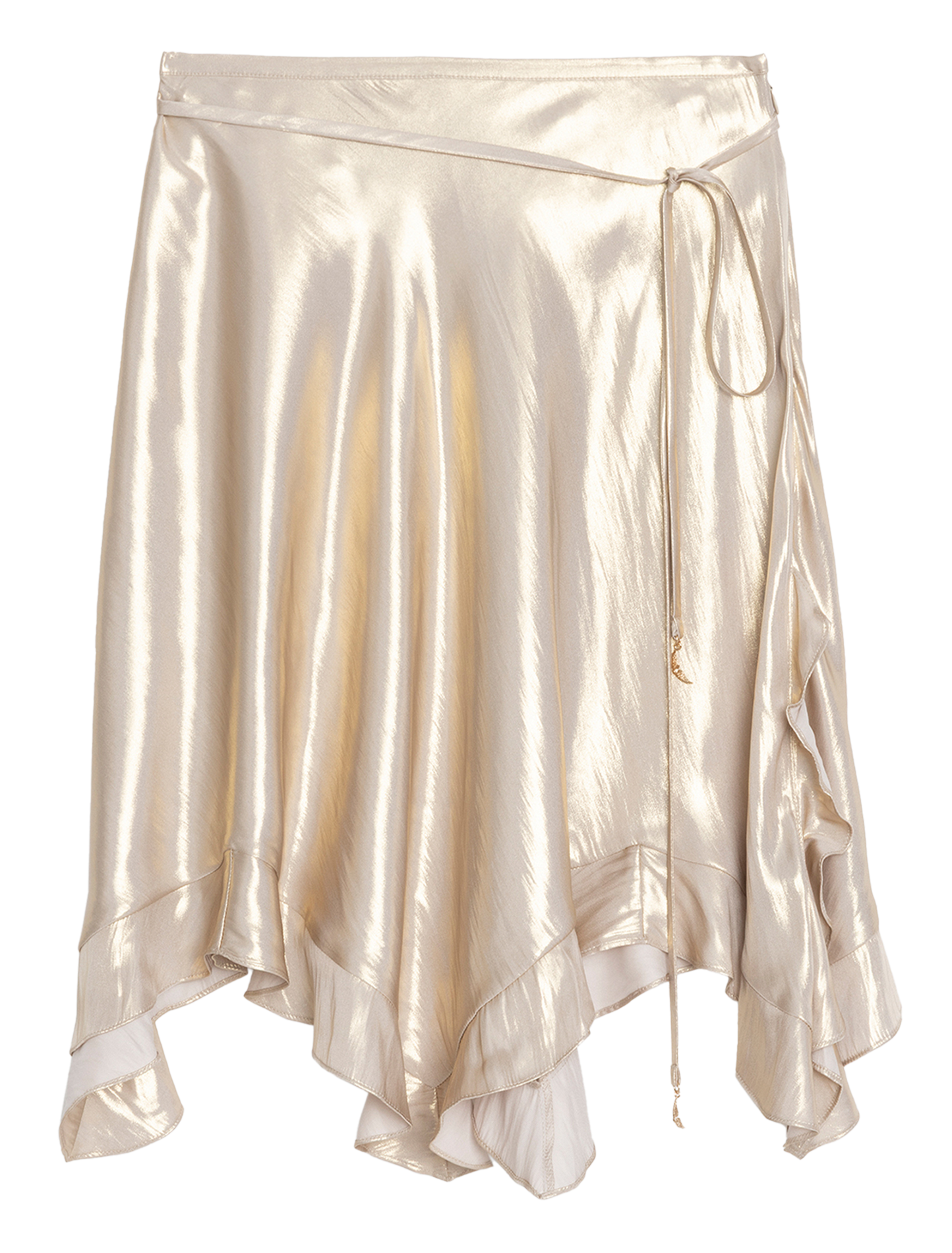 Korte satijnen asymmetrische rok ZADIG&VOLTAIRE Geel