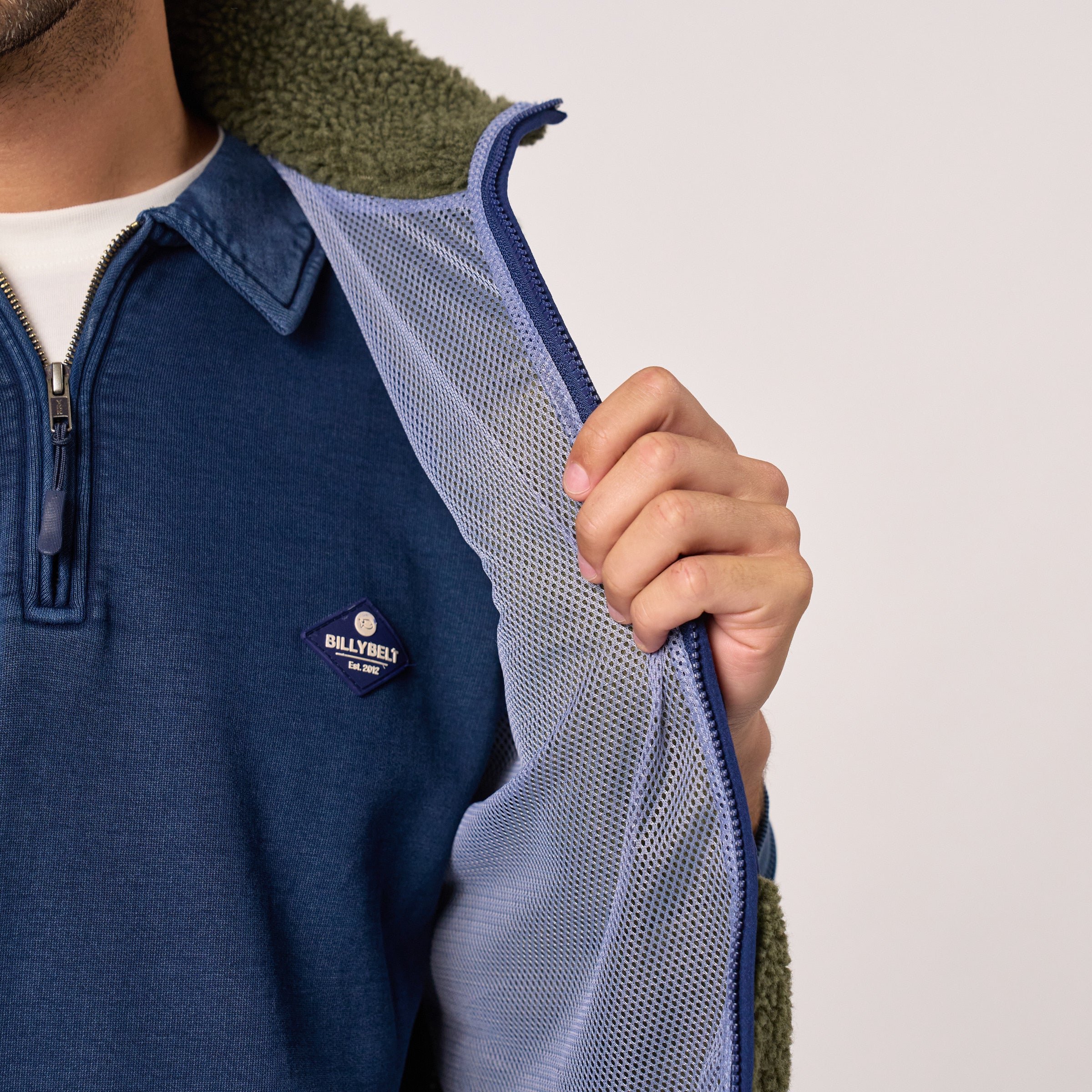 Sleeveless Sherpa Zip-Up Vest Khaki