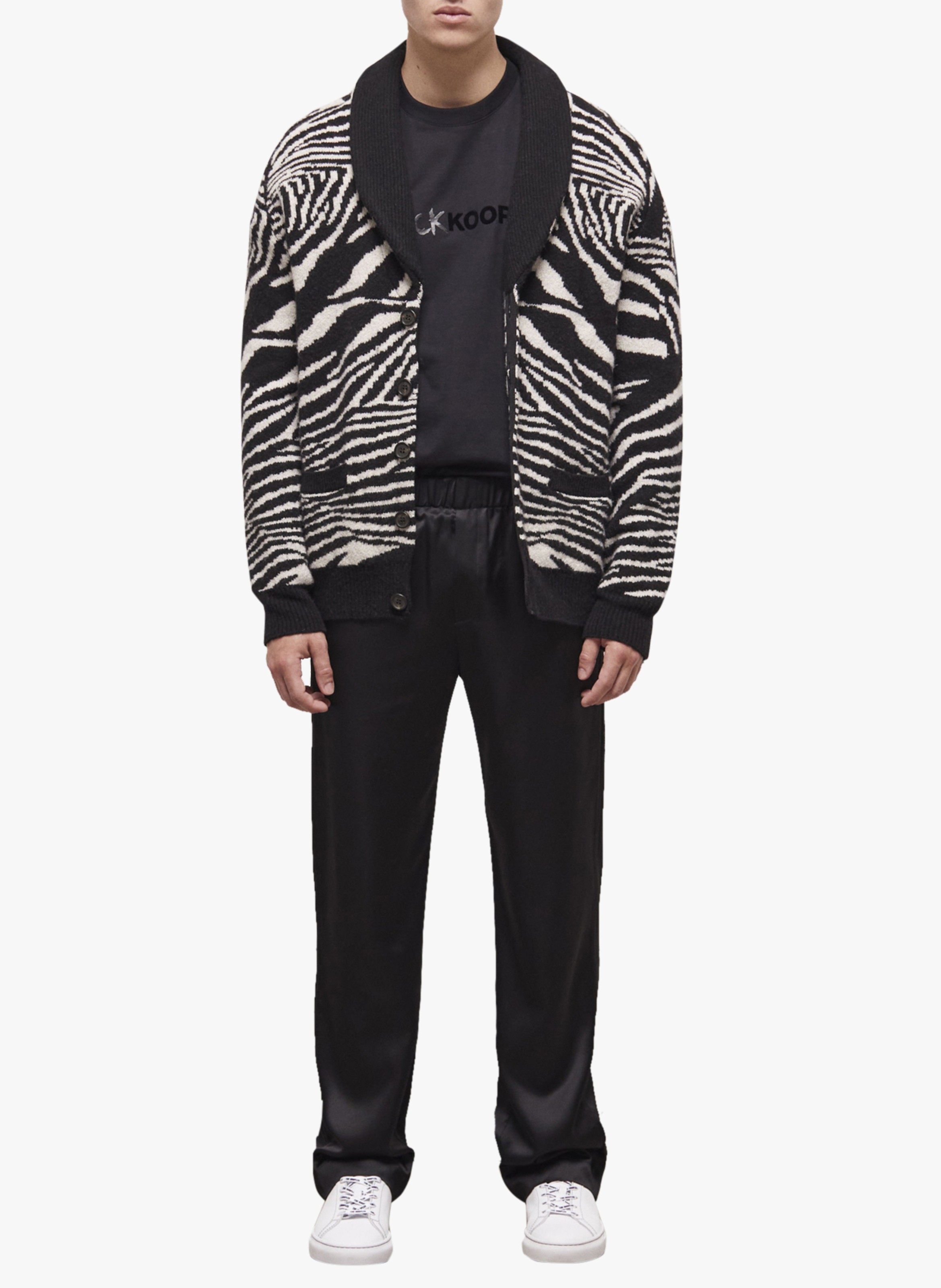 Cardigan col V imprimé en laine mélangée  THE KOOPLES Noir