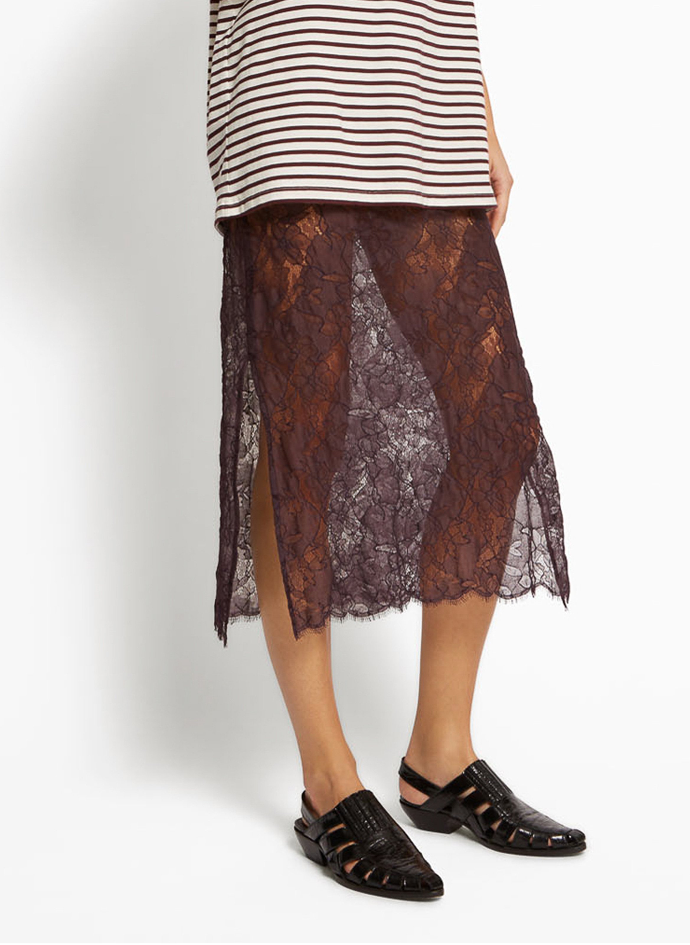 Midi-rok van kant ROSEANNA Violet