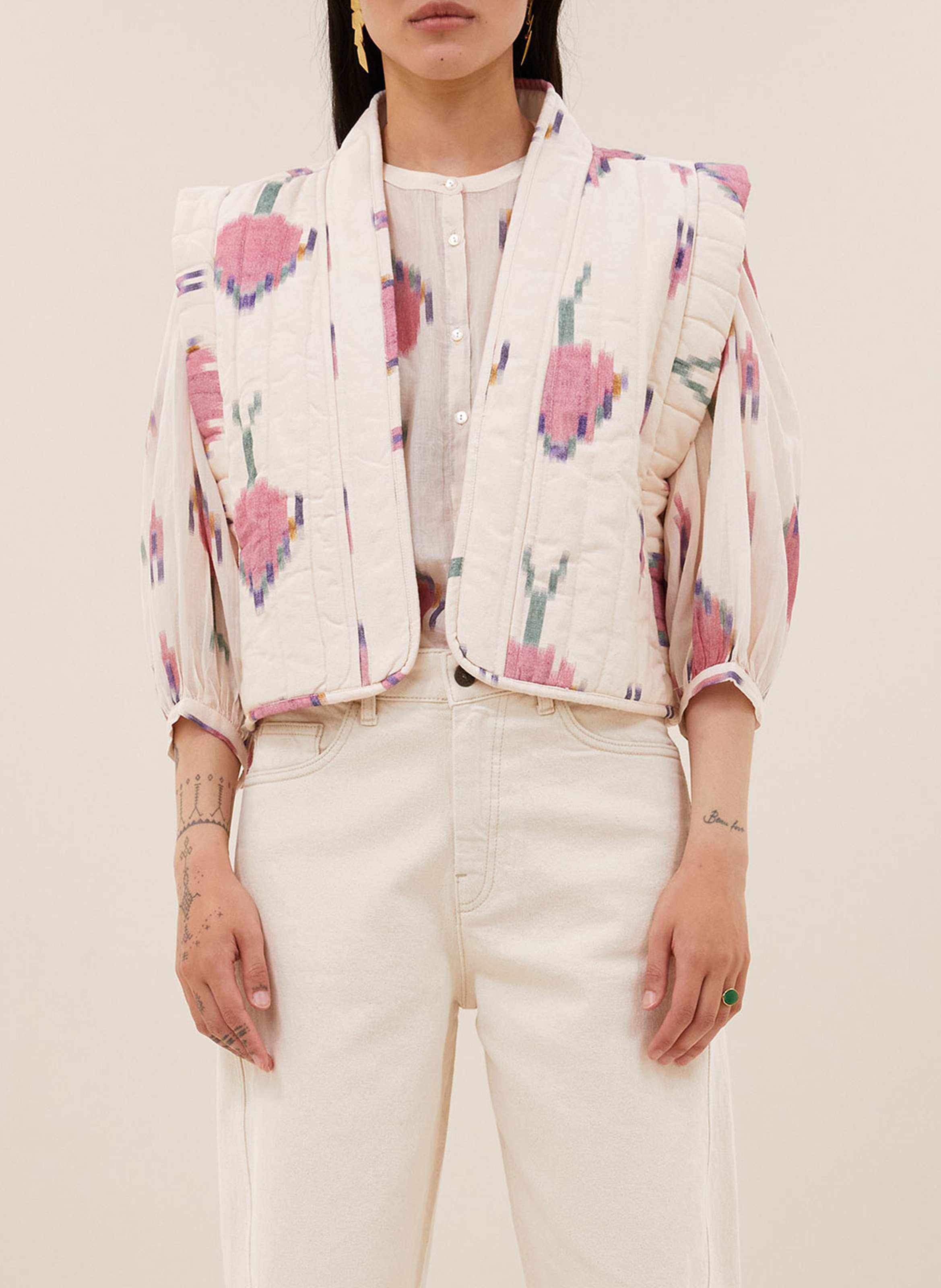 Kurze und weite Jacke mit Muster BY BAR Mehrfarbig