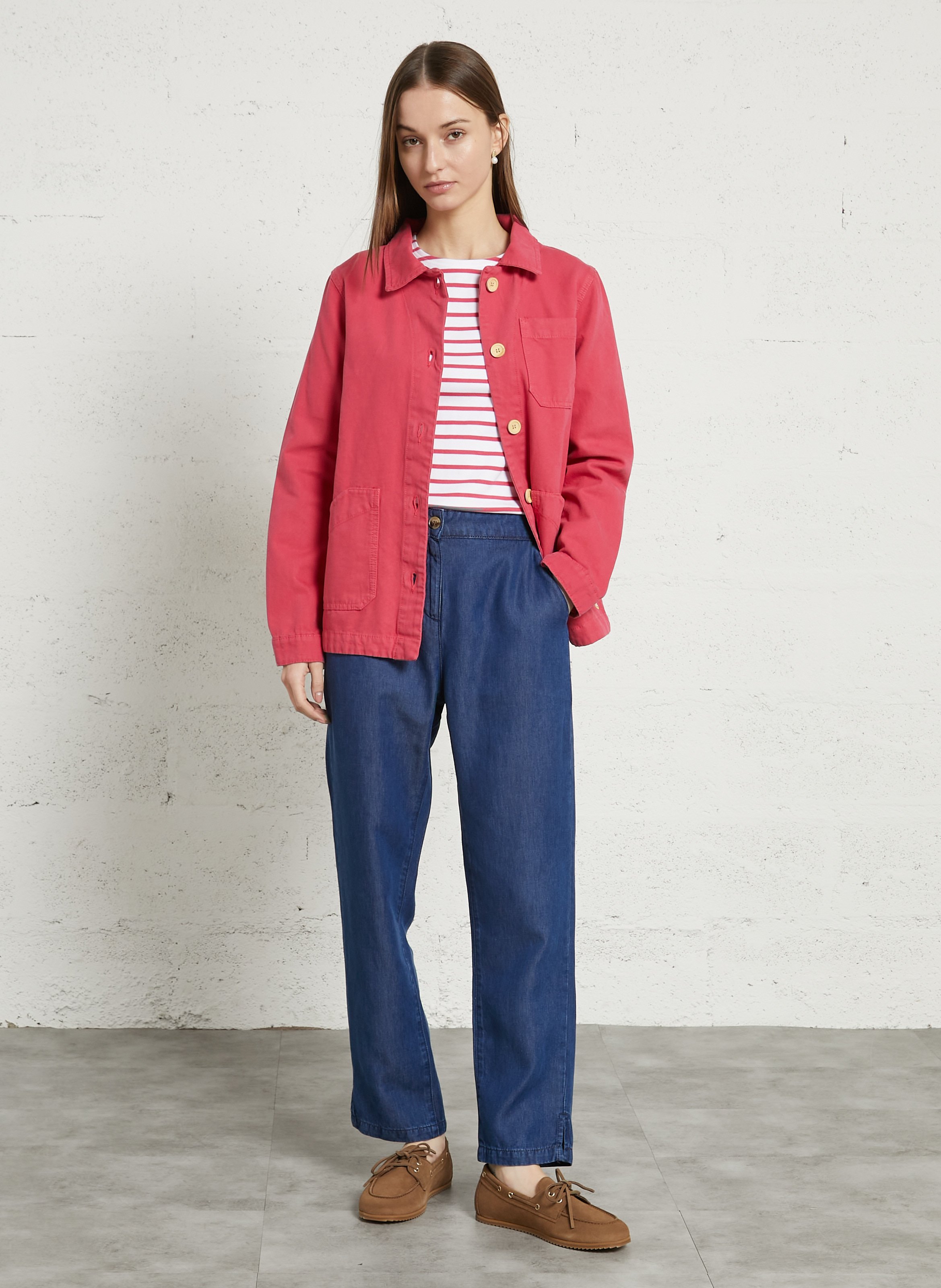 Fisherman jacket with wood buttons ARMOR LUX Pink