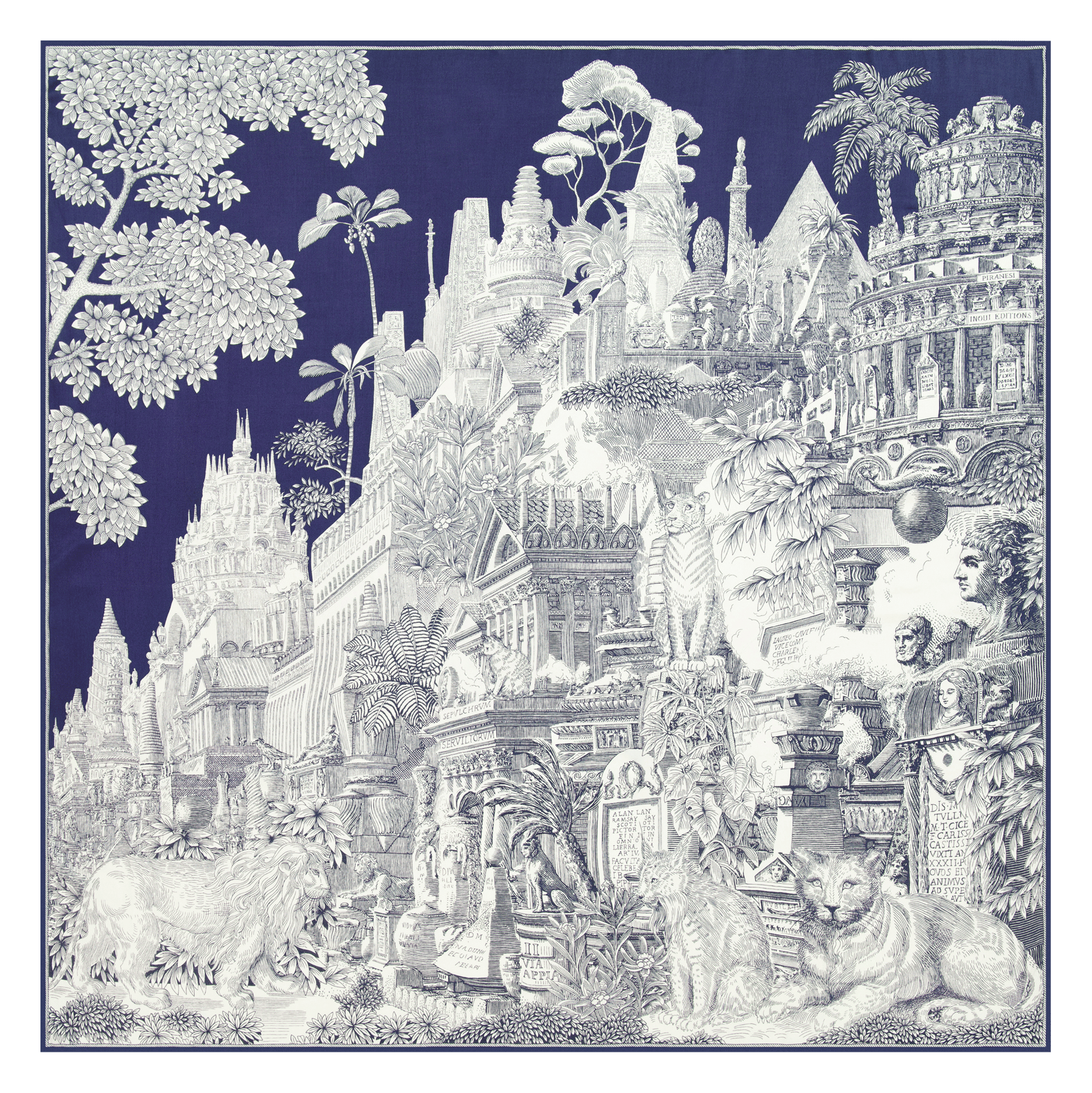 Carré imprimé en soie mélangée x BNF INOUI EDITIONS