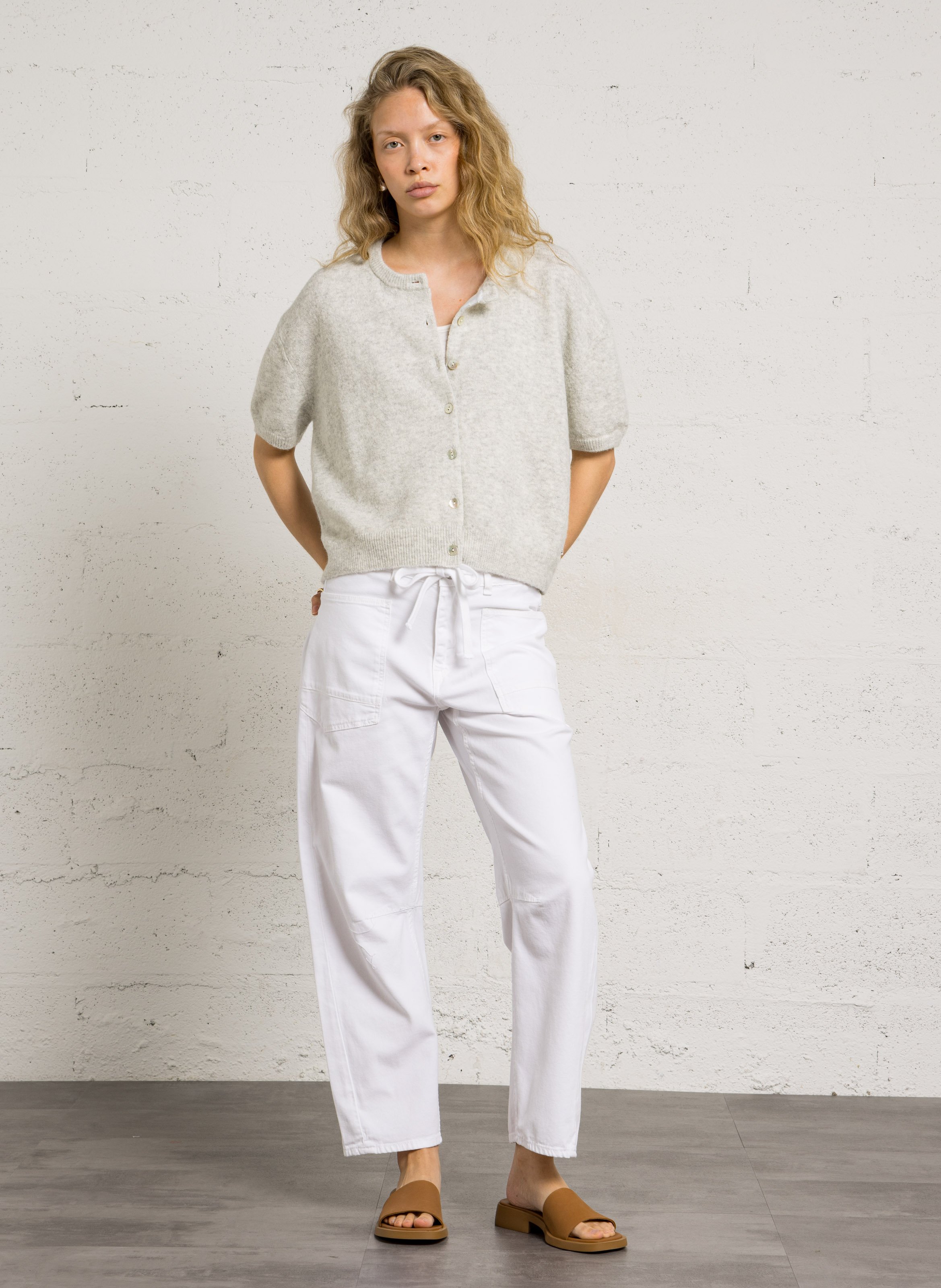 Cotton-blend chinos LE TEMPS DES CERISES White
