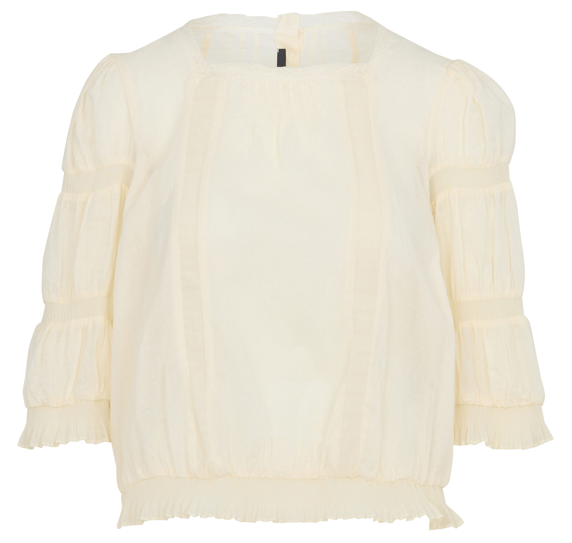 Straight cotton round-neck blouse COTELAC White