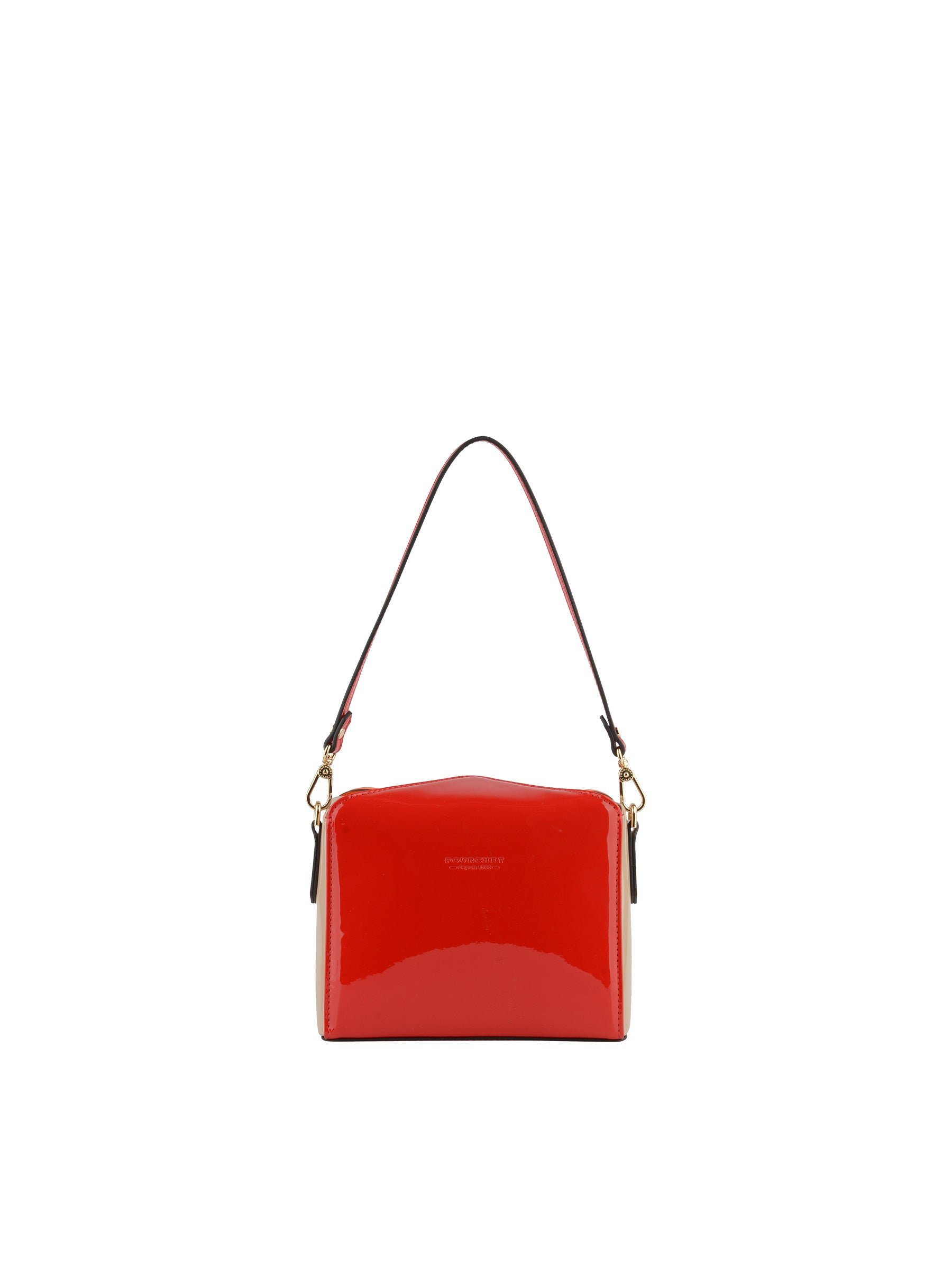 Synthetic shoulder bag POURCHET Orange