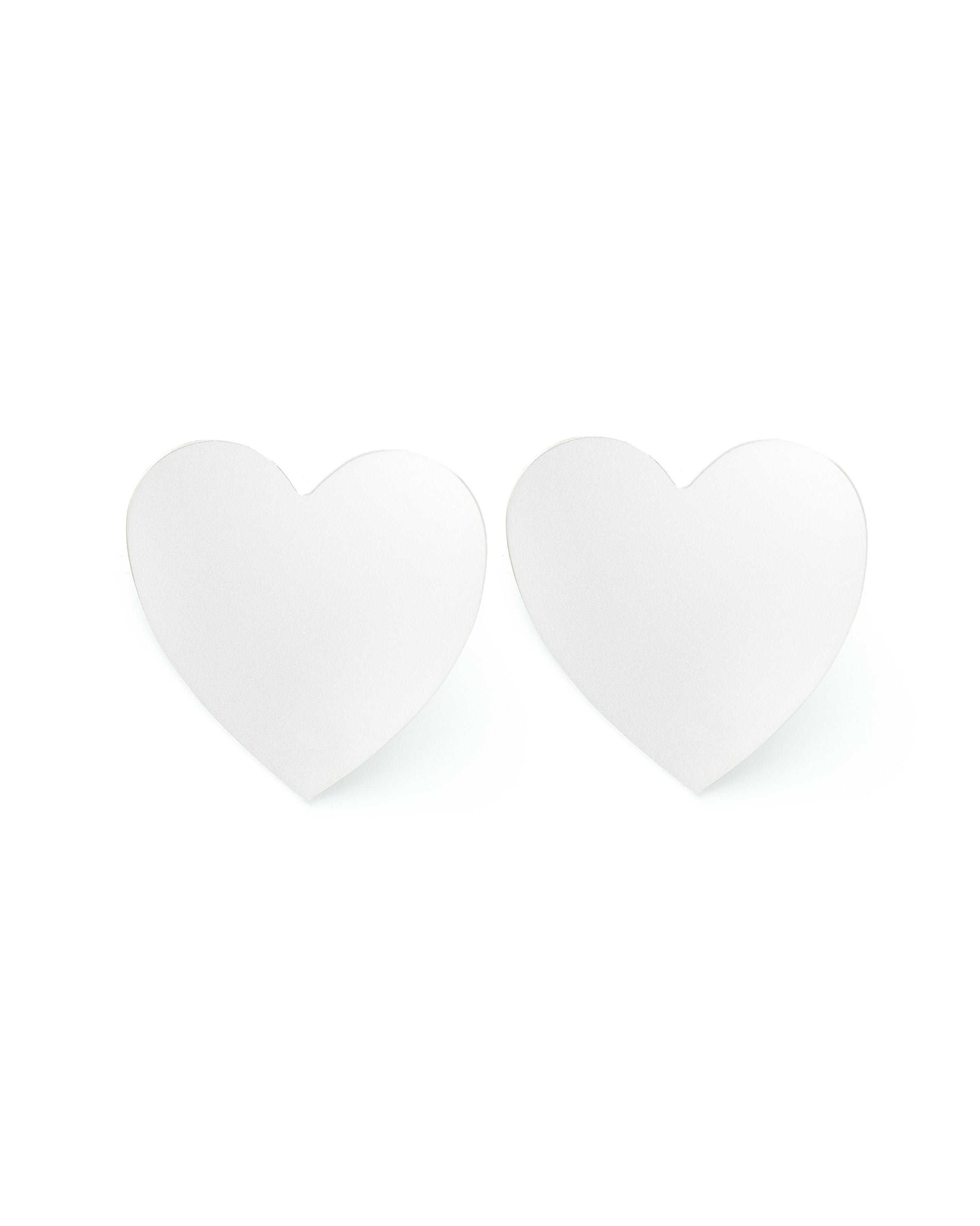 Maxi heart-shaped gold-plated stud earrings MONSIEUR SIMONE Silver