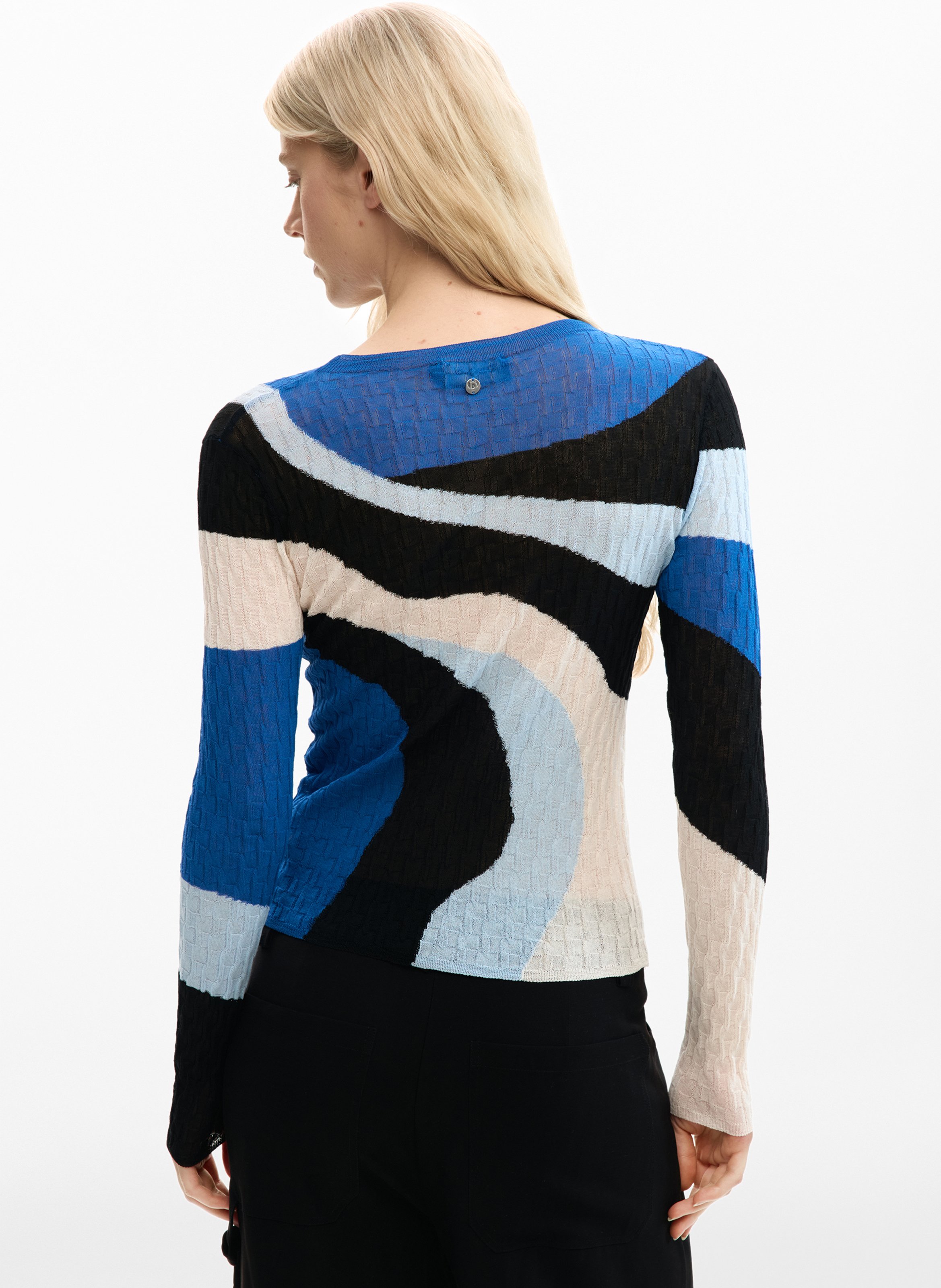 Pull col bateau ajusté imprimé DESIGUAL Vert