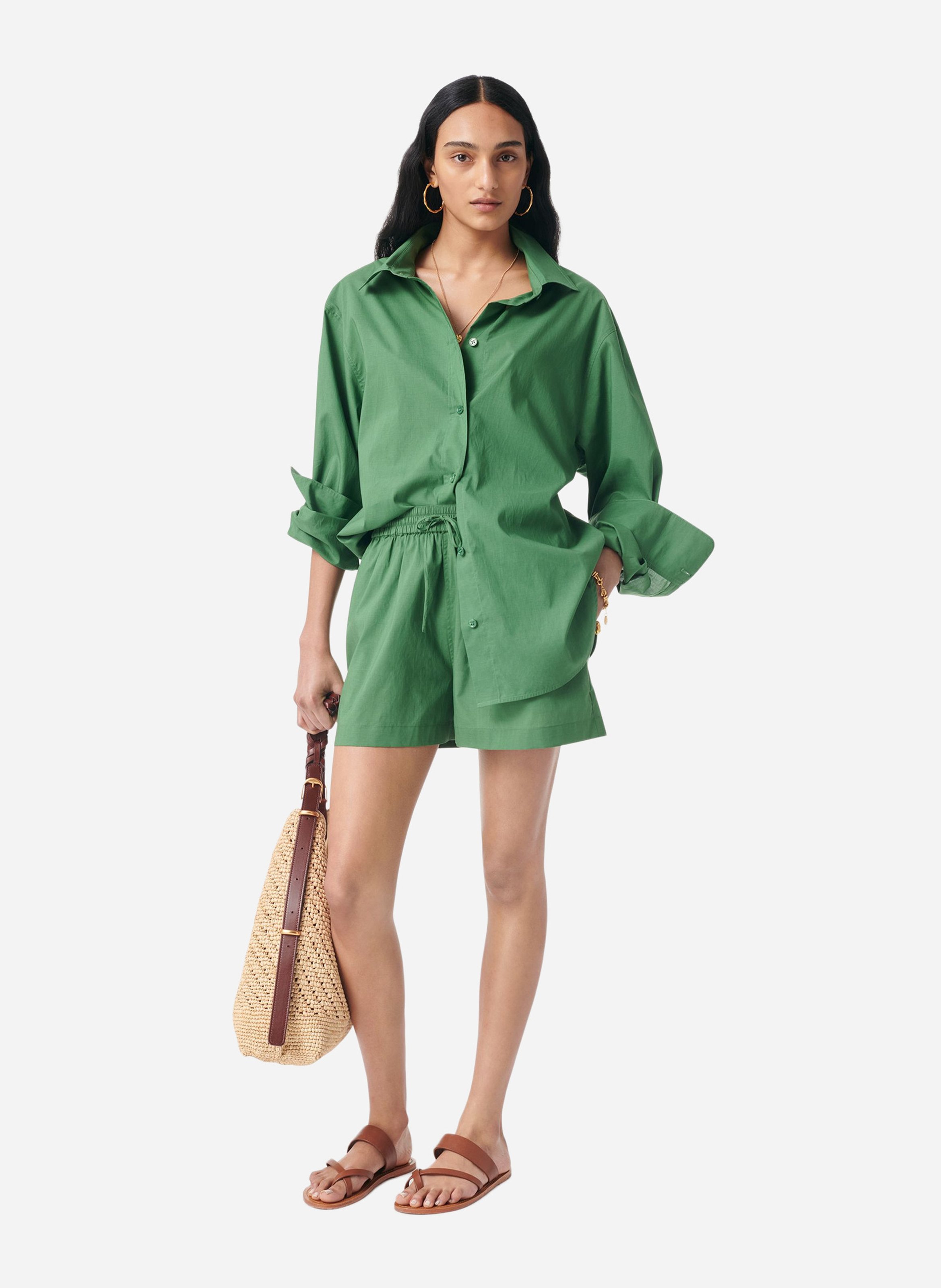 Camisa a rayas con cuello clásico VANESSA BRUNO Verde