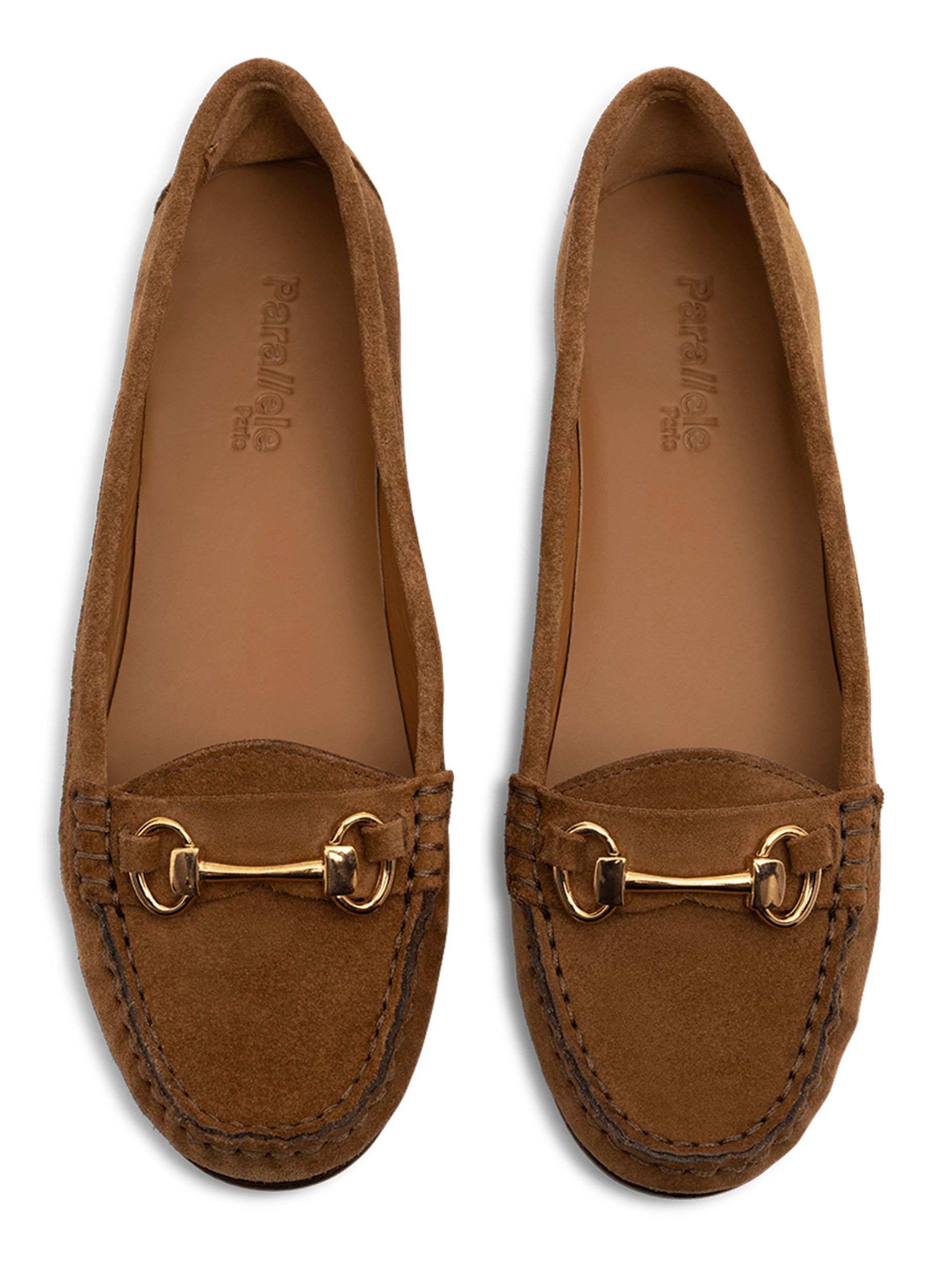 Suede leather loafers in date palm PARALLELE PARIS Brown