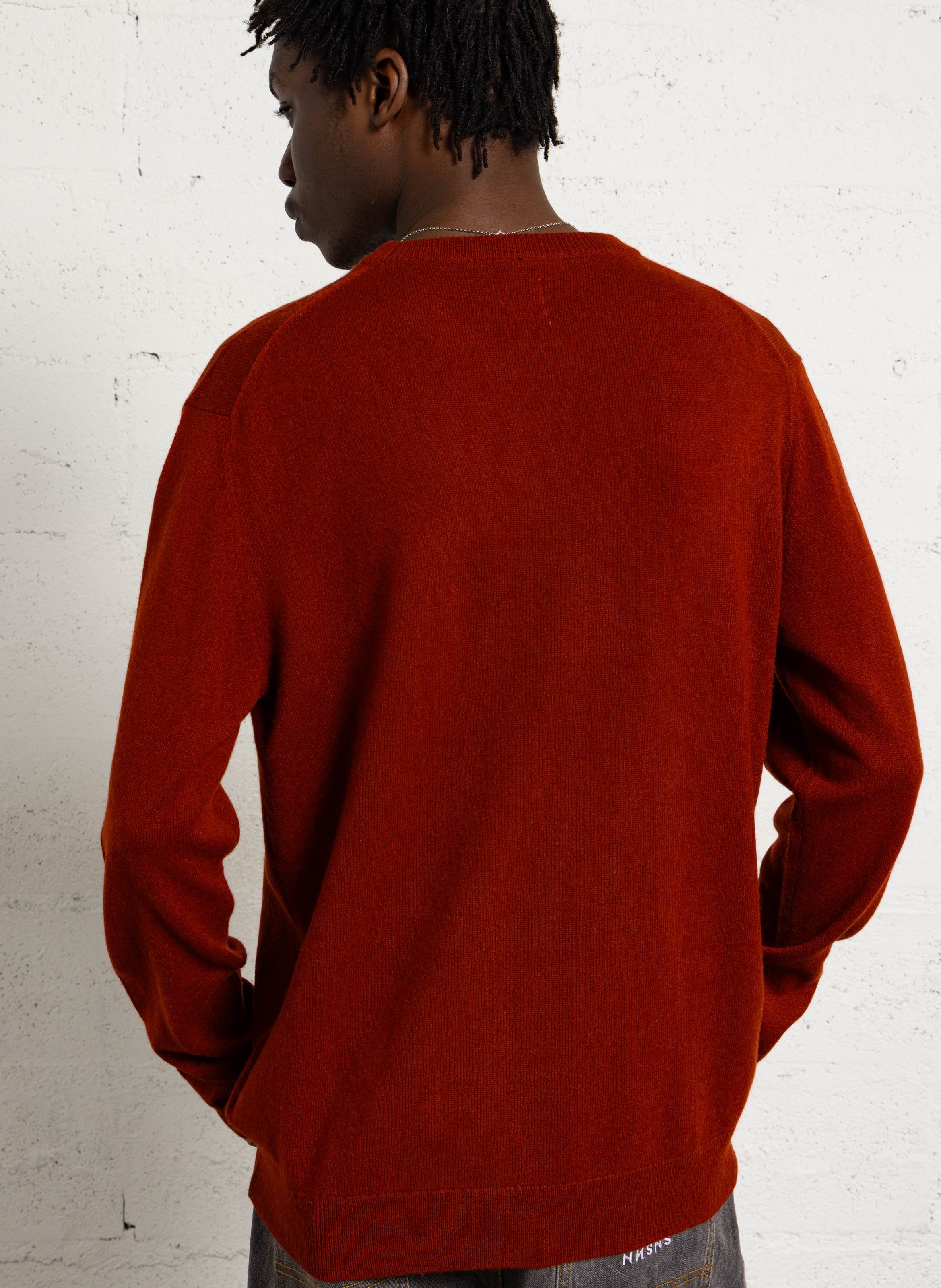 Pull col rond regular-fit en cachemire AU PRINTEMPS PARIS Marron