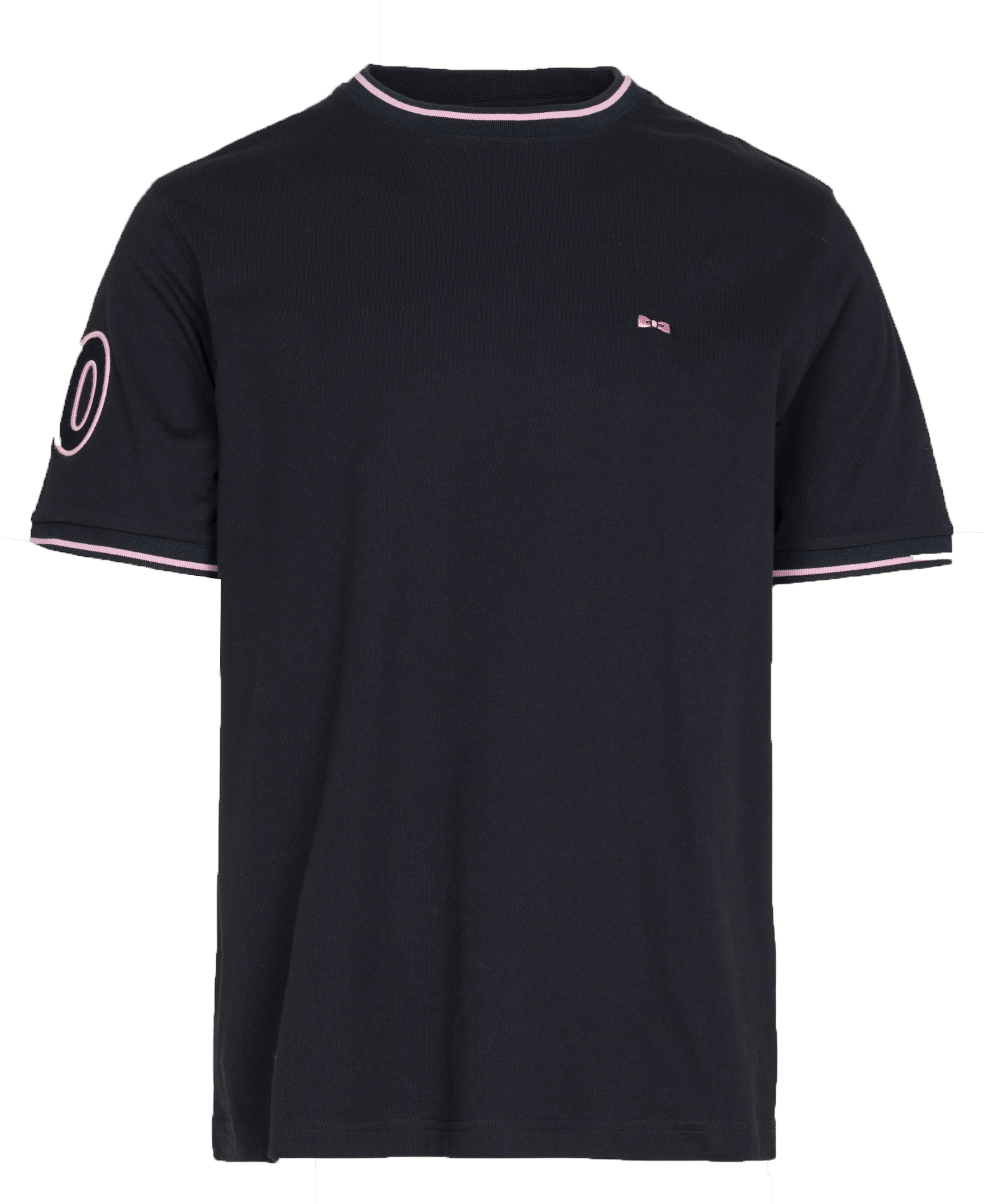 Staright embroidered round-neck cotton T-shirt EDEN PARK Blue