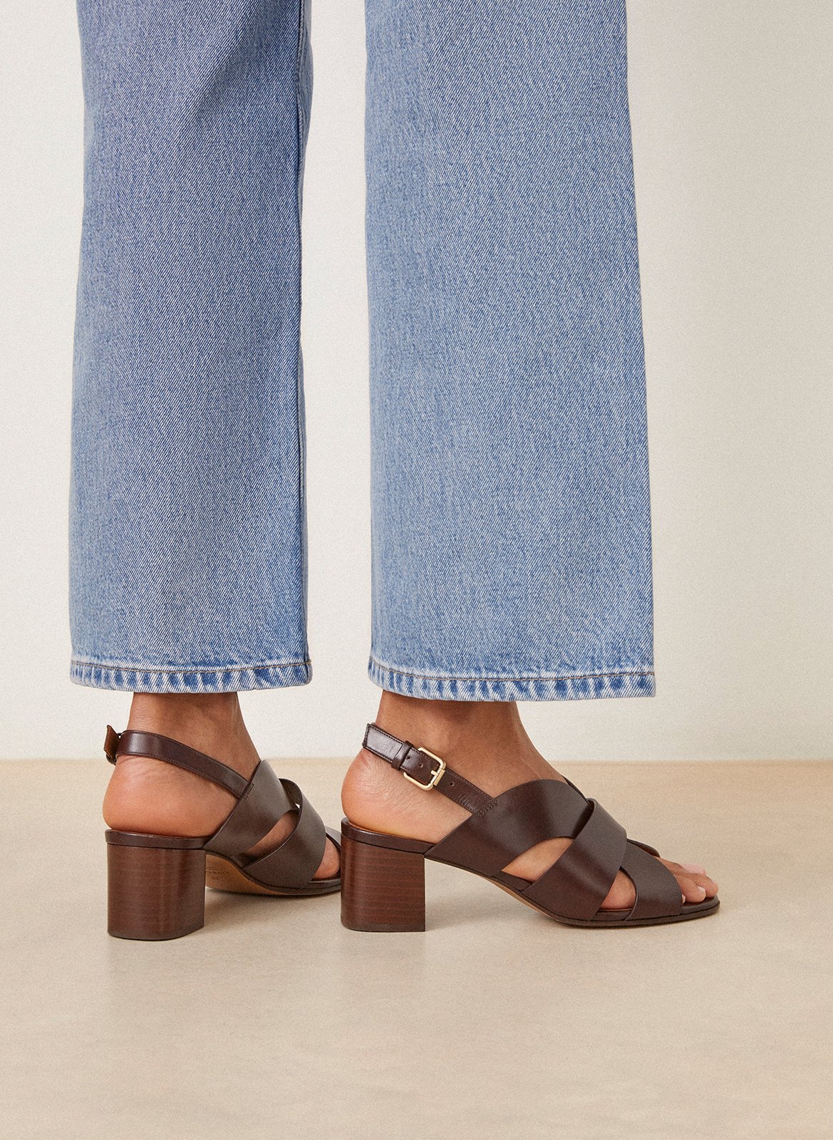 Alice - Ledersandalen mit Absatz RIVECOUR Braun