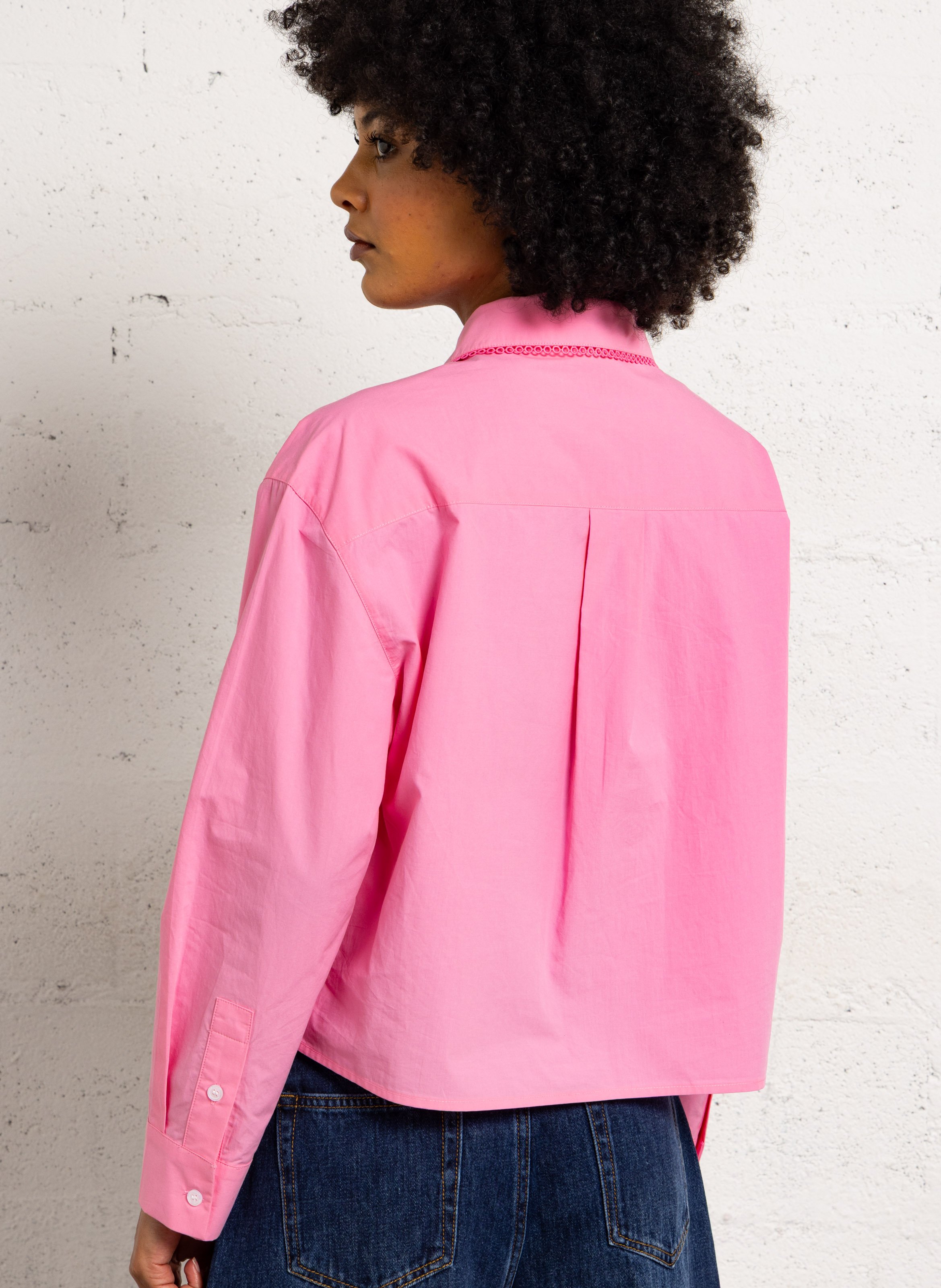 Organic cotton loose-fit shirt SUNCOO Pink