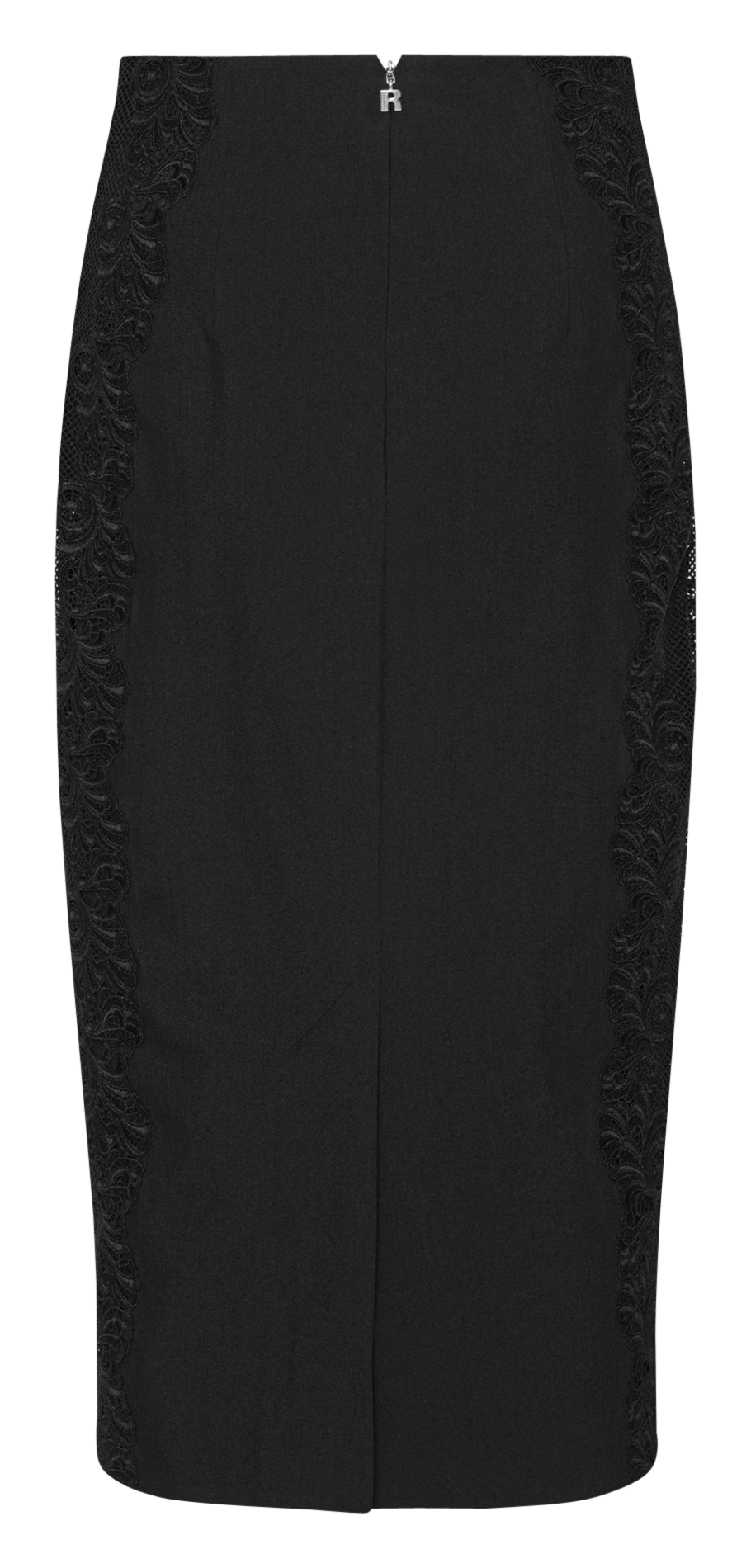 Midi pencil skirt with lace ROTATE Black