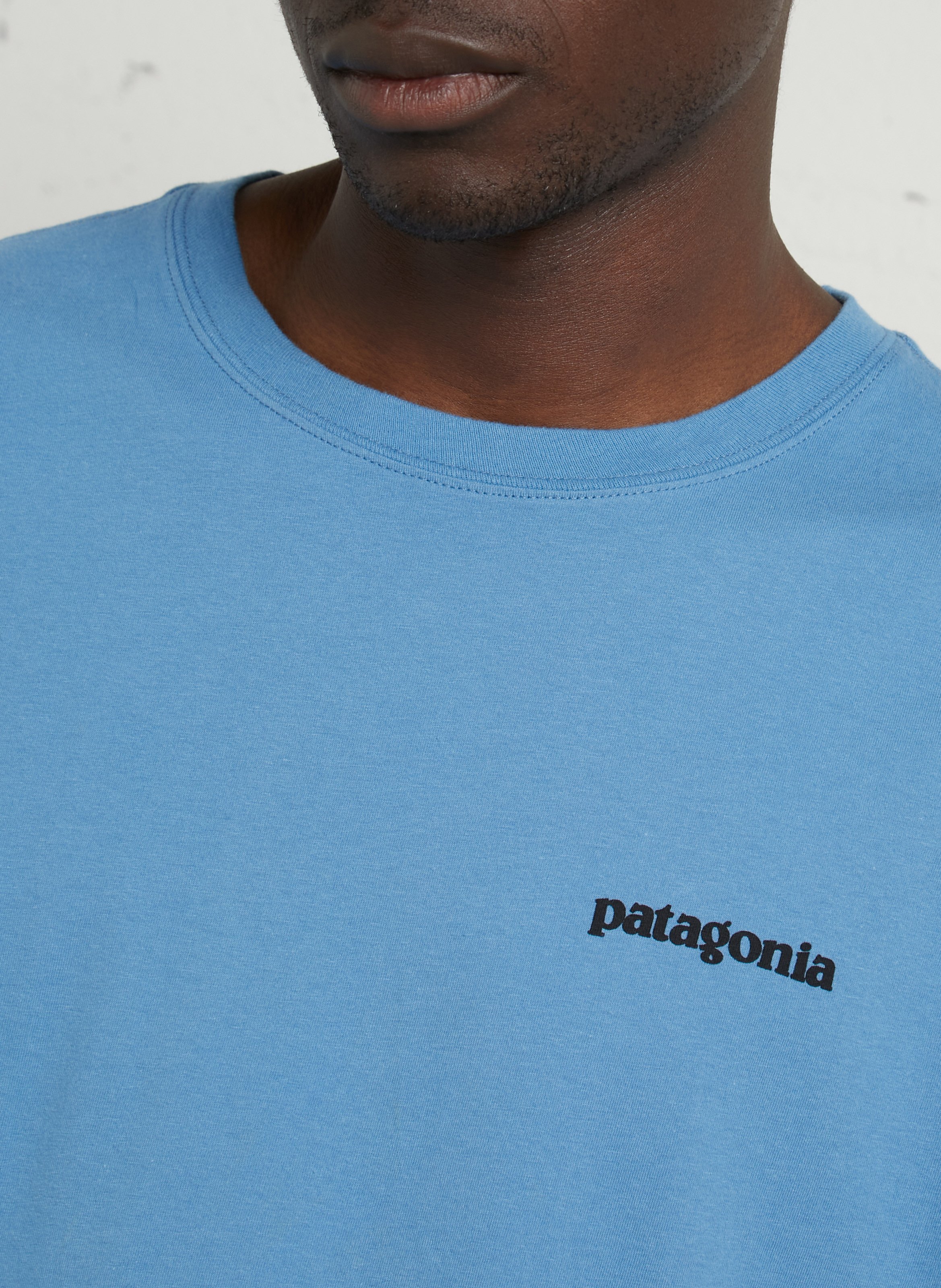 Tee-shirt oversize col rond en coton bio sérigraphié PATAGONIA Bleu