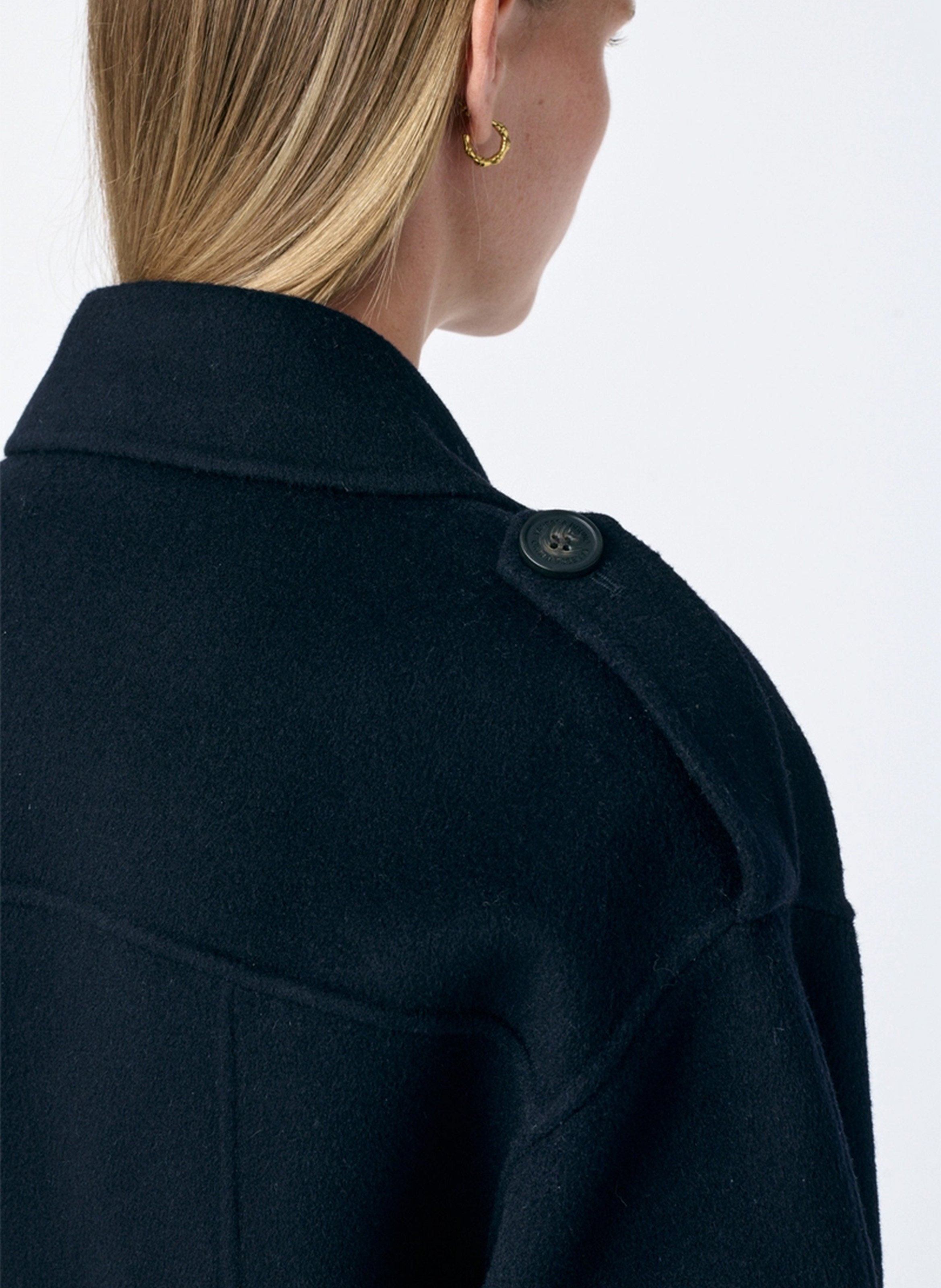 Oversized jas met reverskraag van gemengd wol VANESSA BRUNO Blauw