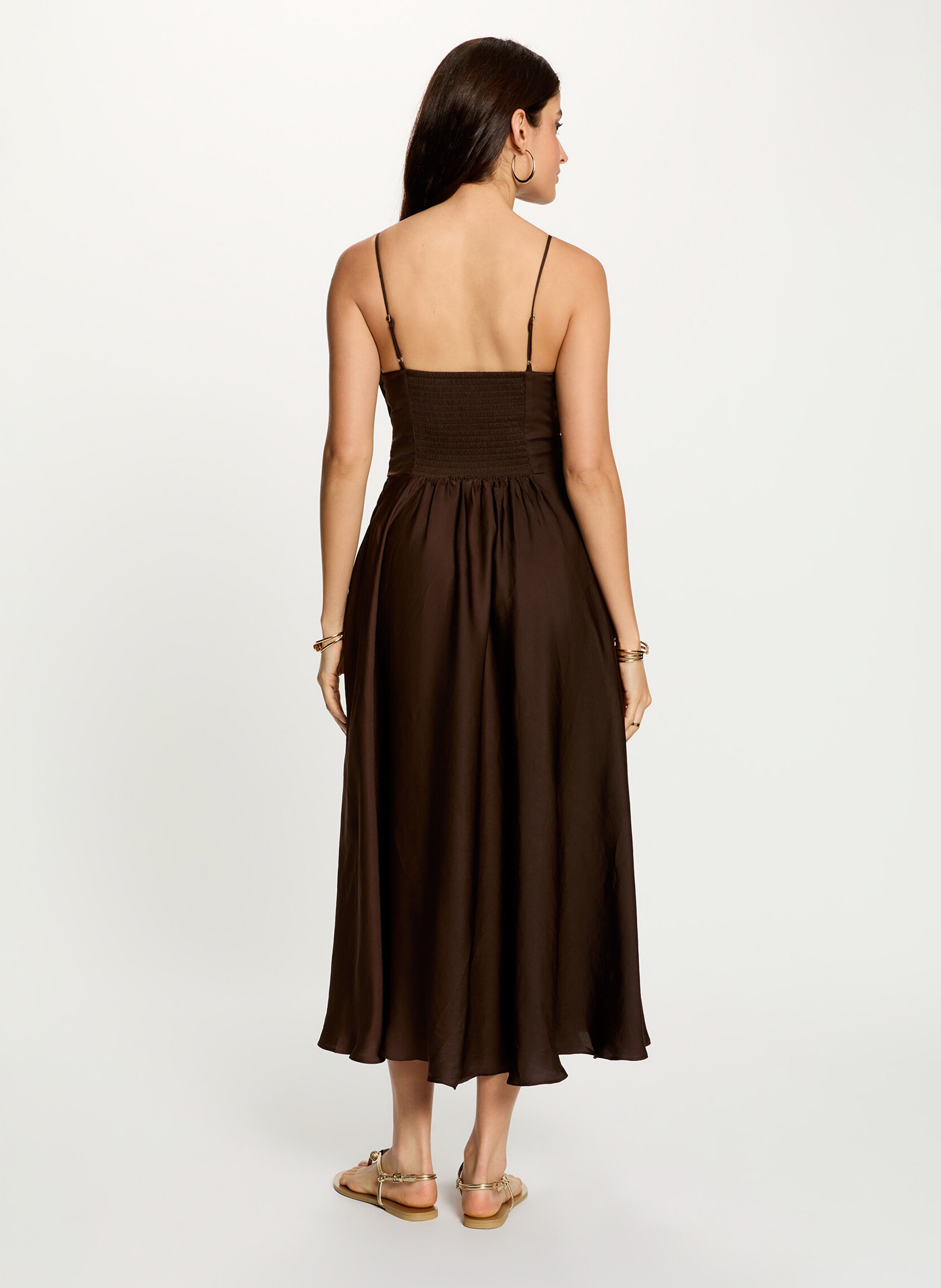 Langes, ausgestelltes Kleid MORGAN Braun