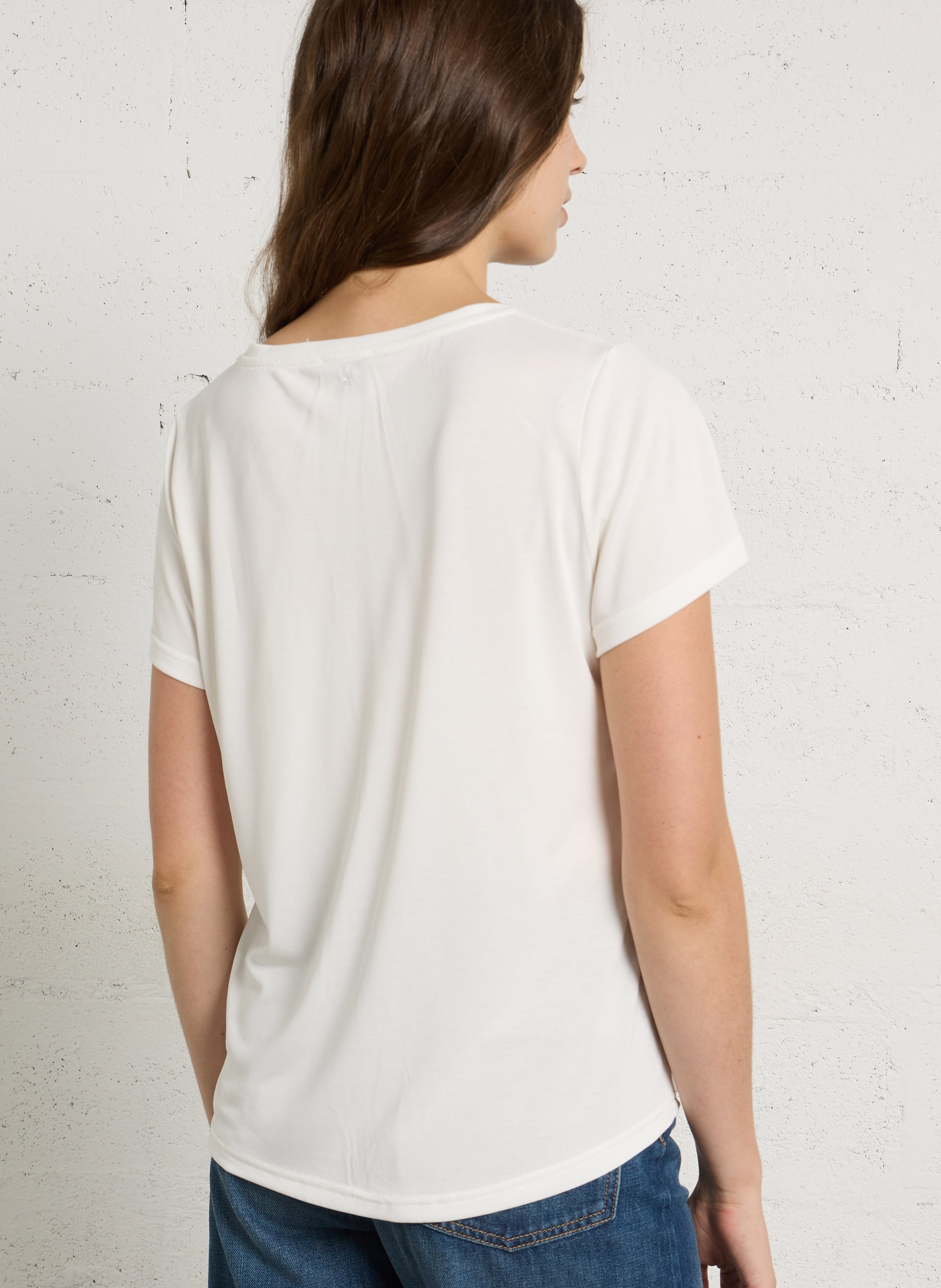 Tee-shirt droit fluide uni LA PETITE ETOILE Beige
