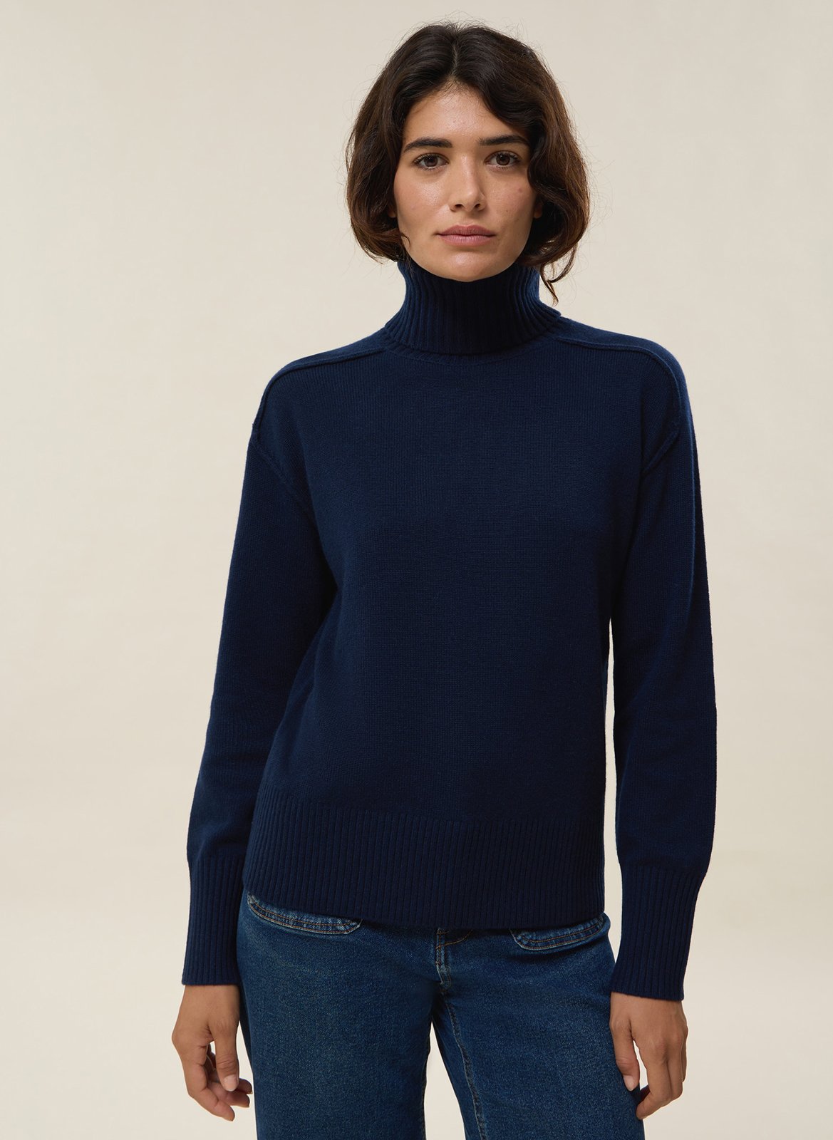High-neck cashmere sweater HIRCUS Blue