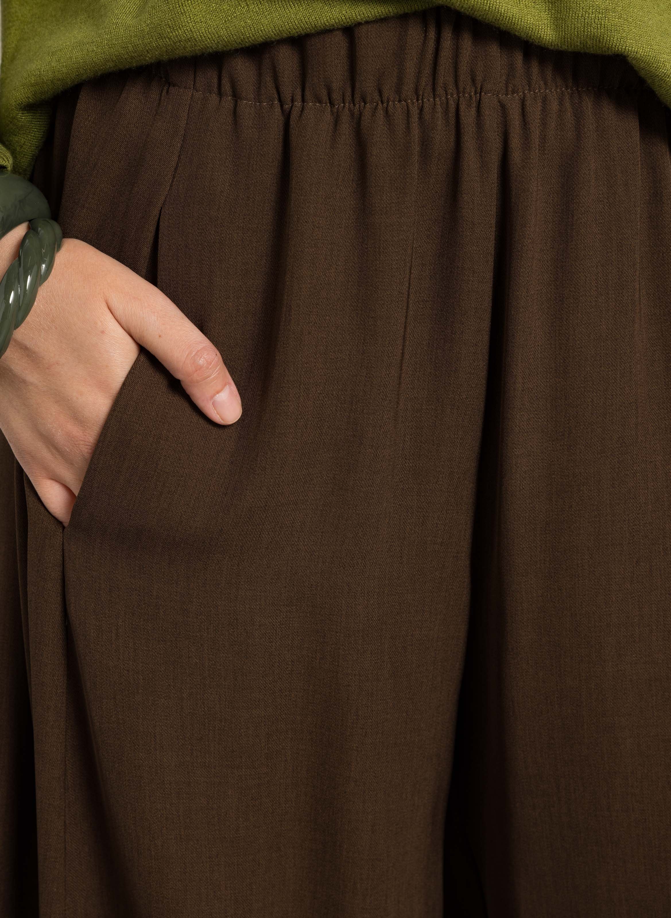 Balloon pants with elastic waistband IMPERIAL Brown