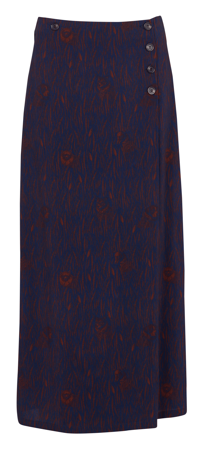 Lange rok met print NICE THINGS Blauw