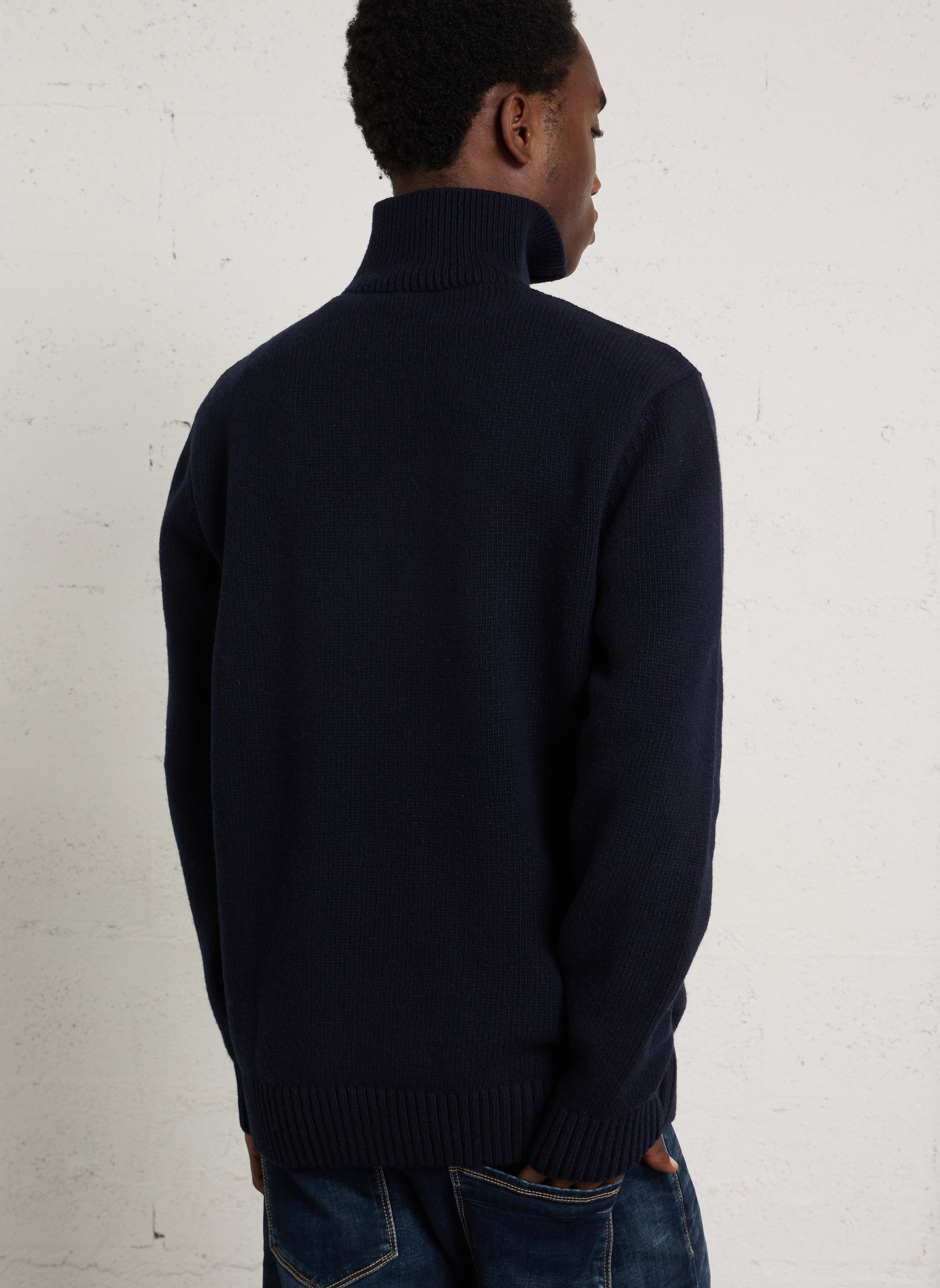 Pull maille col montant en laine mélangée ARMOR LUX Bleu