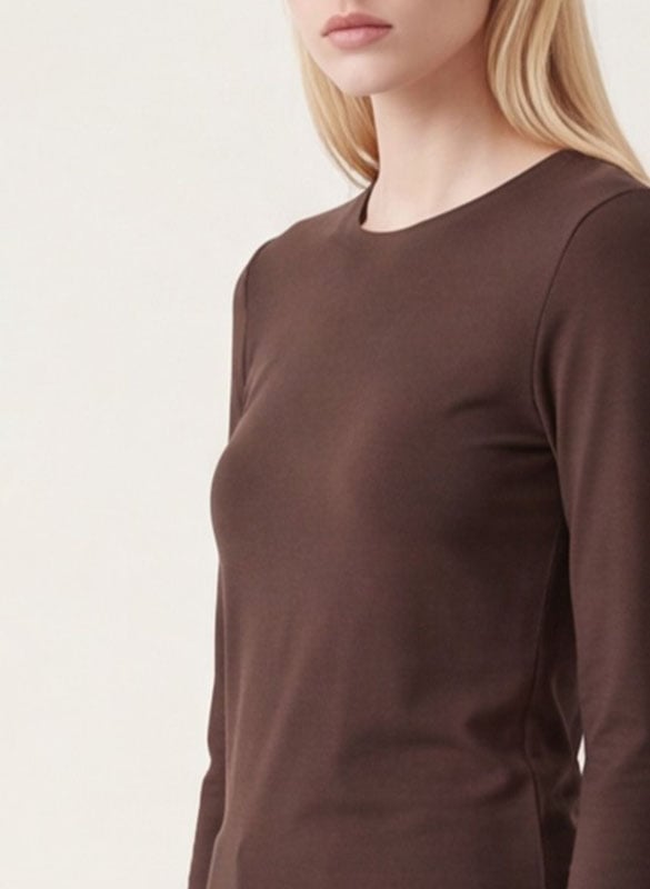 Langarm-T-Shirt aus Baumwollmischung KOOKAI Braun