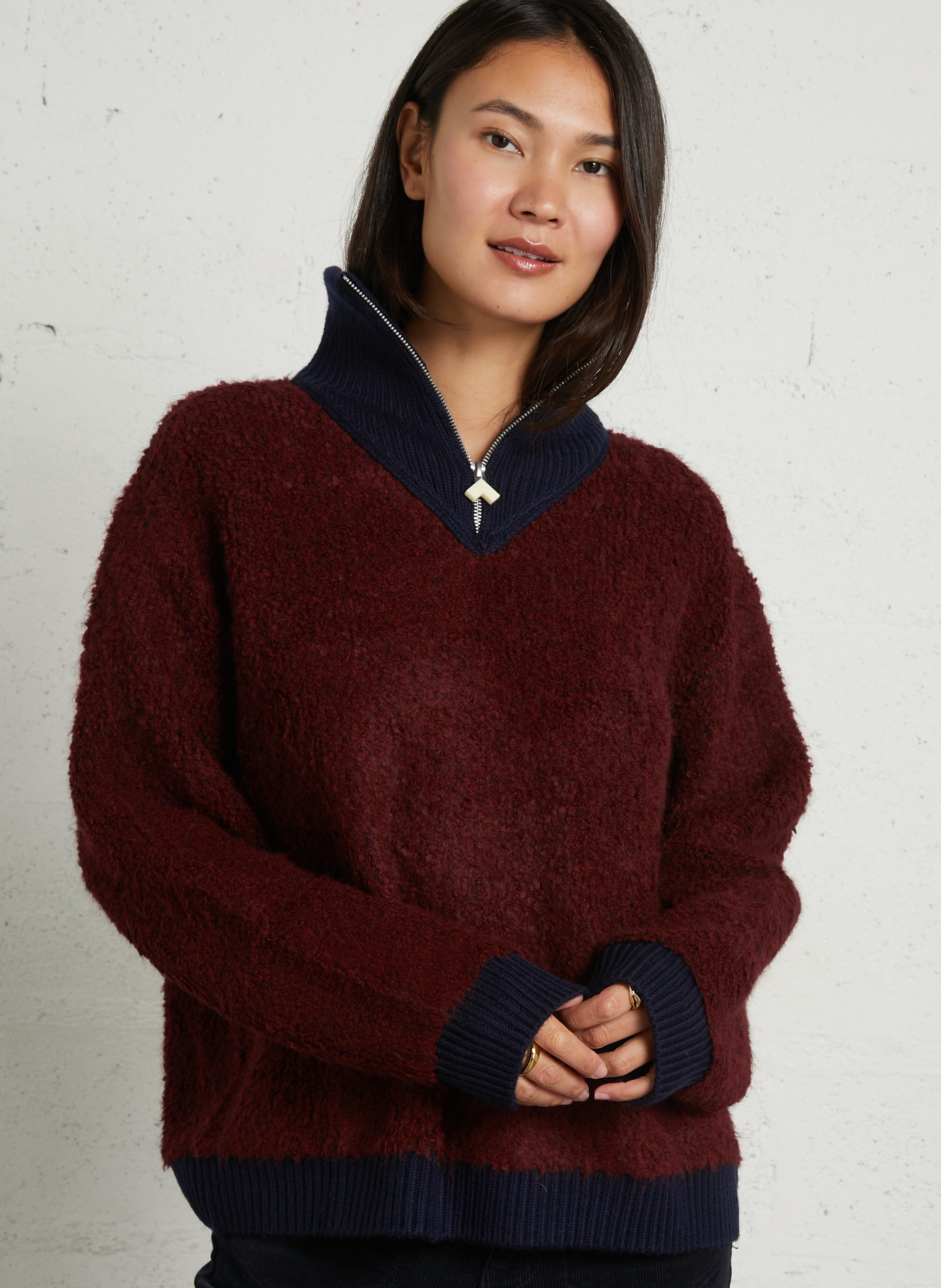 Oversize-Pullover aus Wollmix BELLEROSE Rot