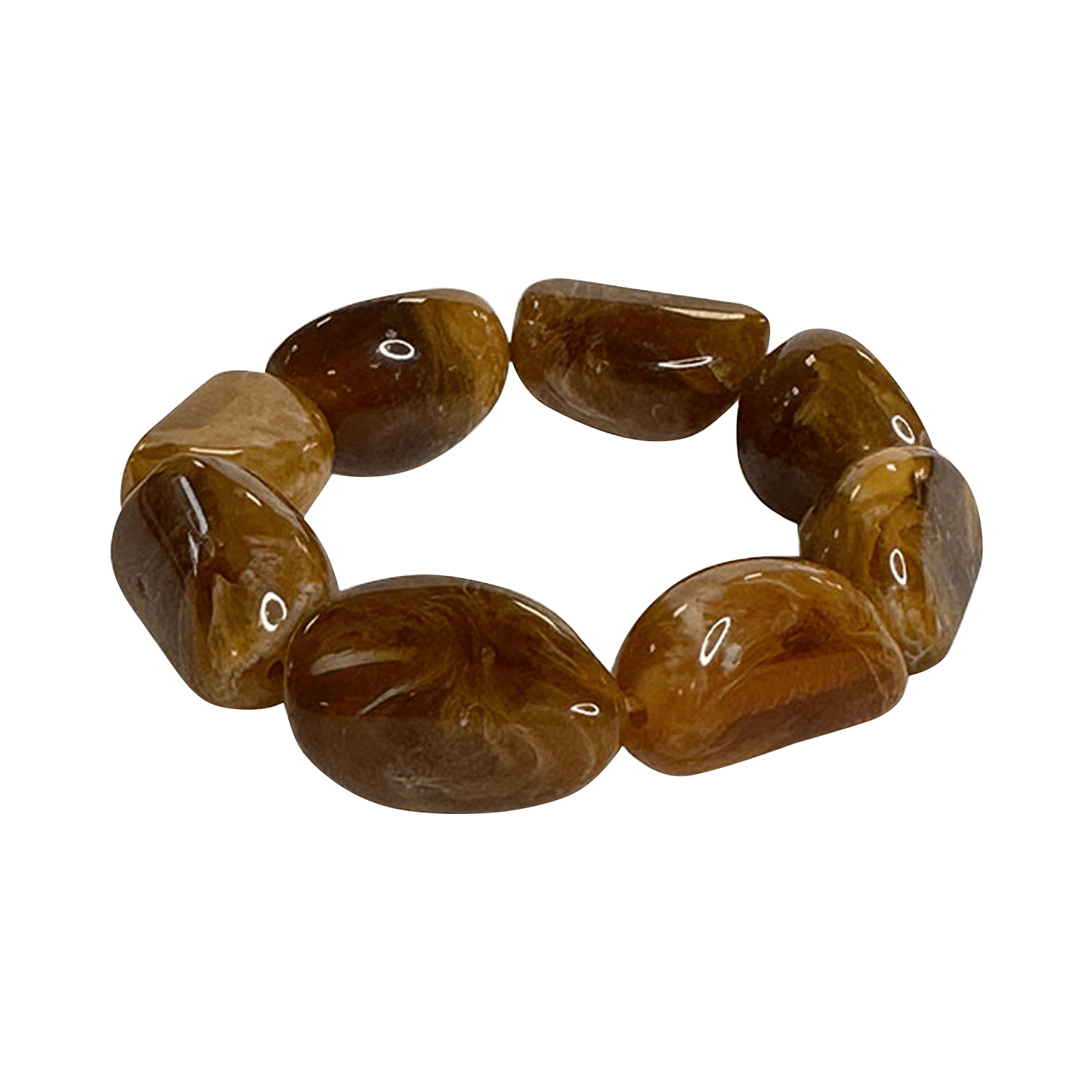 Bracelet élastiqué avec perles FEEKA Marron
