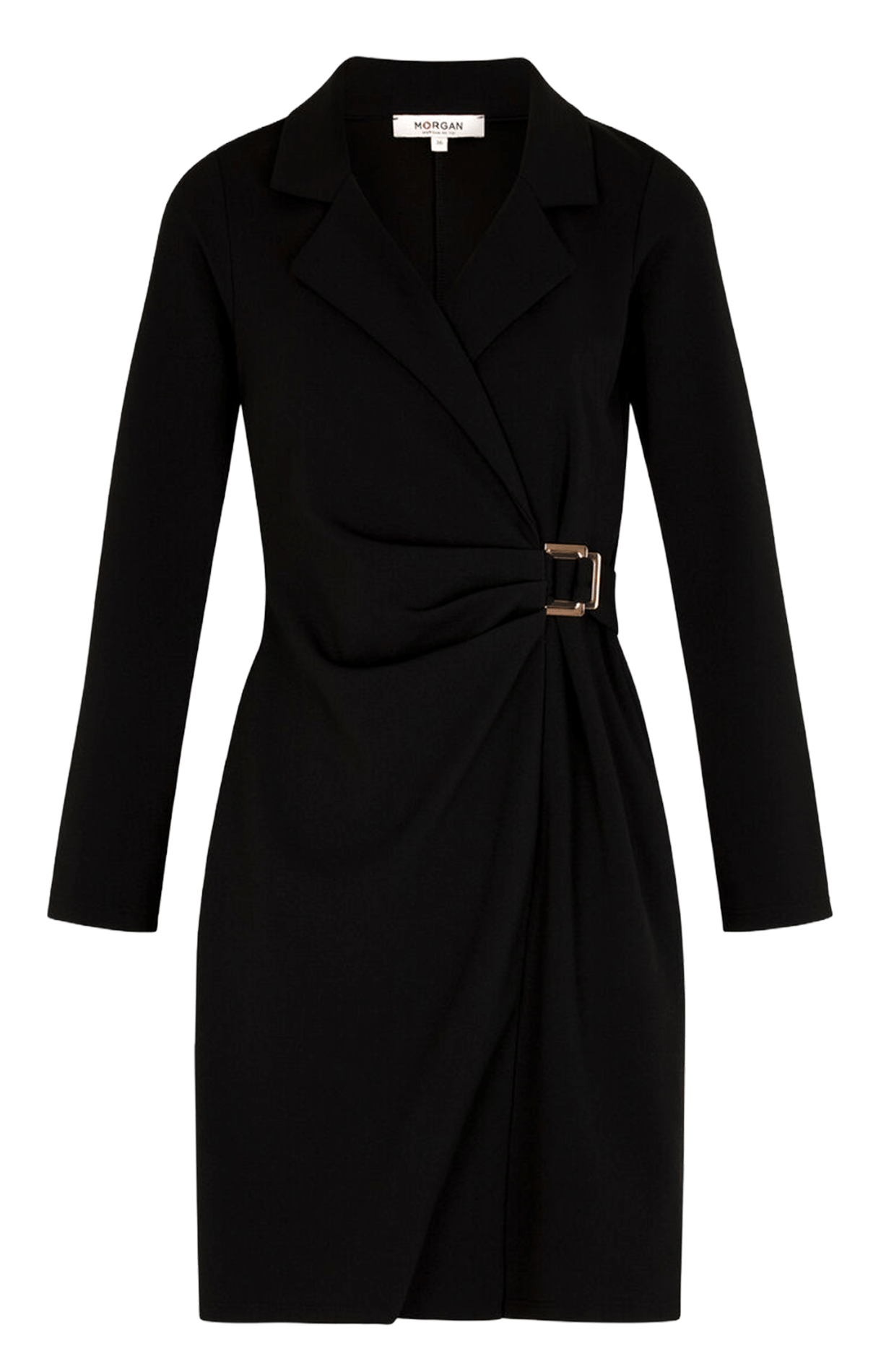 Fitted short wrap dress MORGAN Black